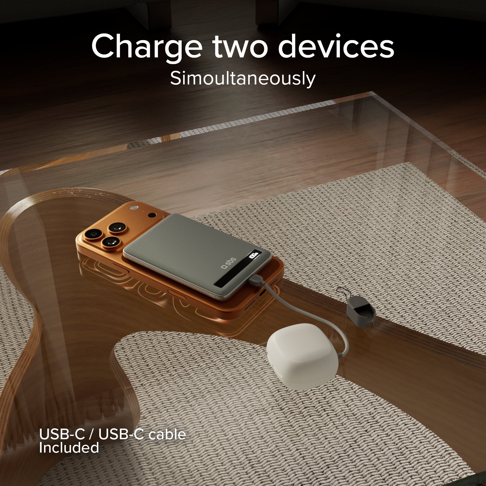 Chargeur magnétique Qi2 15 W de 5000 mAh avec batterie semi-solide et affichage LED