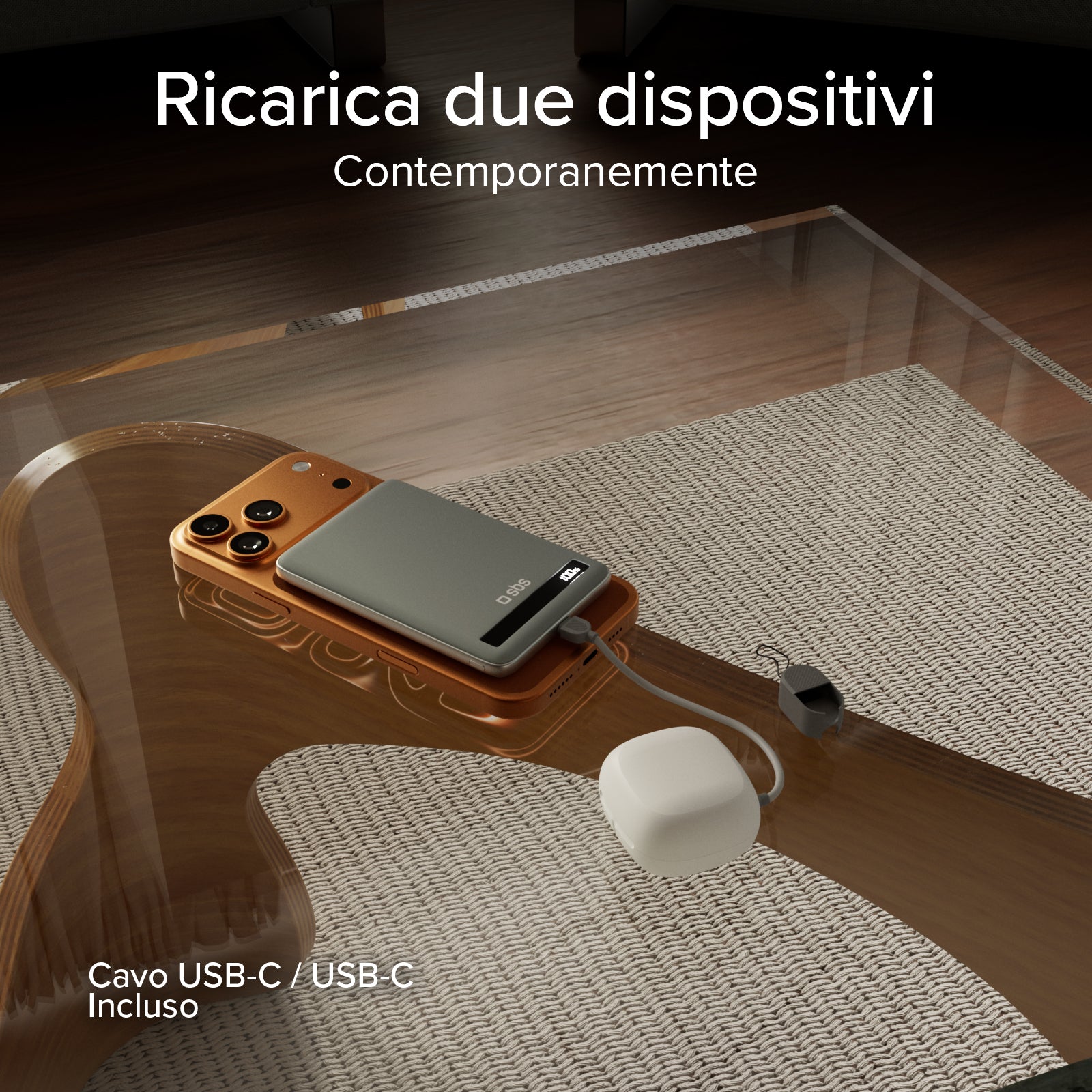 Chargeur magnétique Qi2 15 W de 5000 mAh avec batterie semi-solide et affichage LED