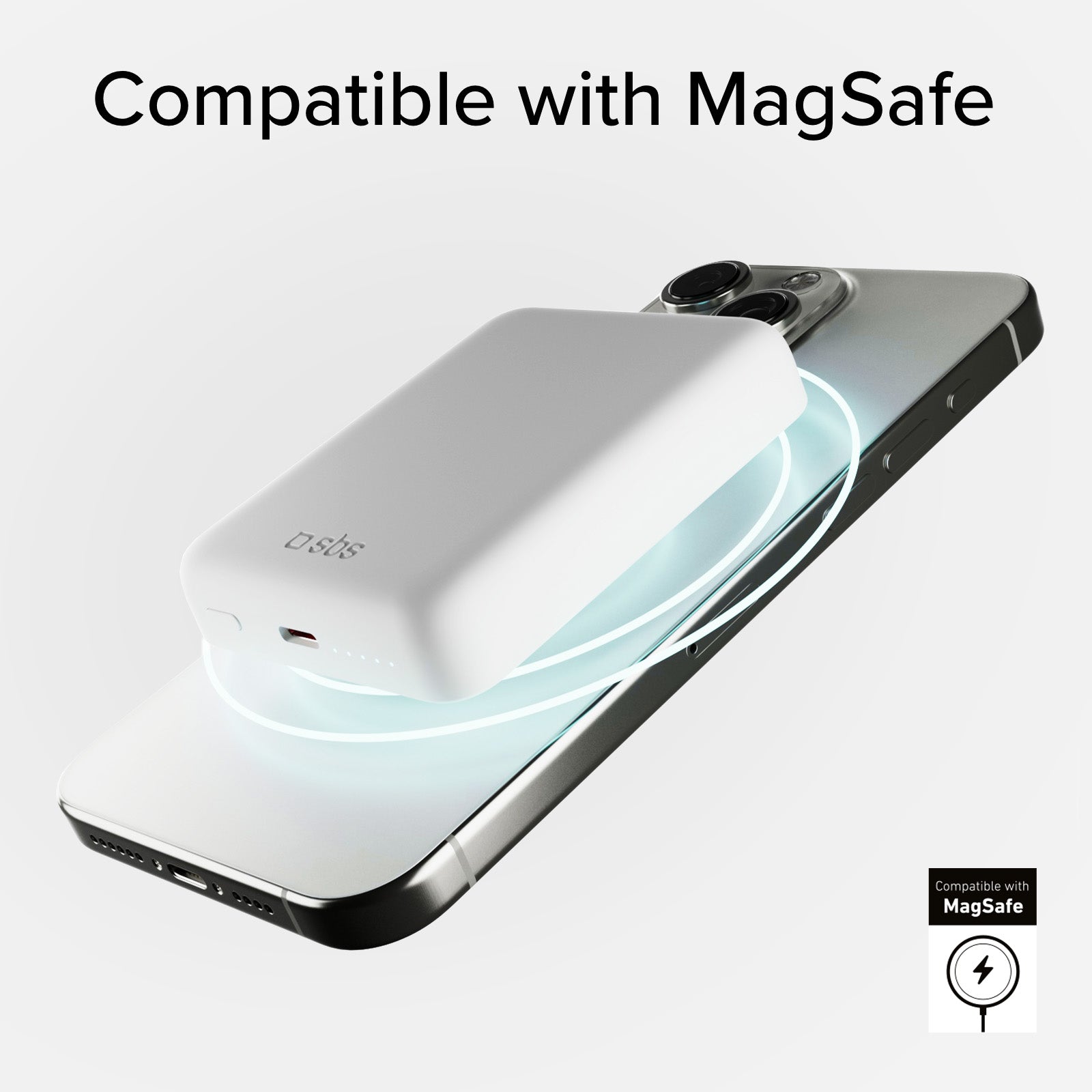 Power bank 5000 mAh wireless ultra compatto