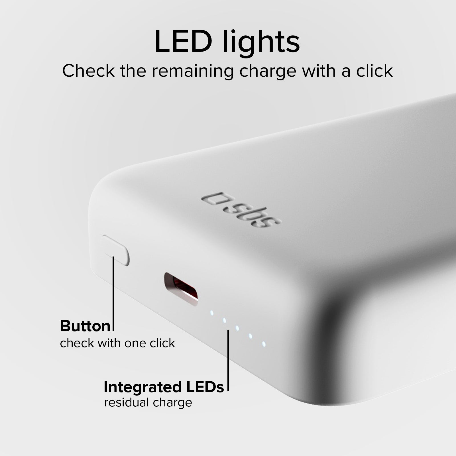 Power bank 5000 mAh wireless ultra compatto
