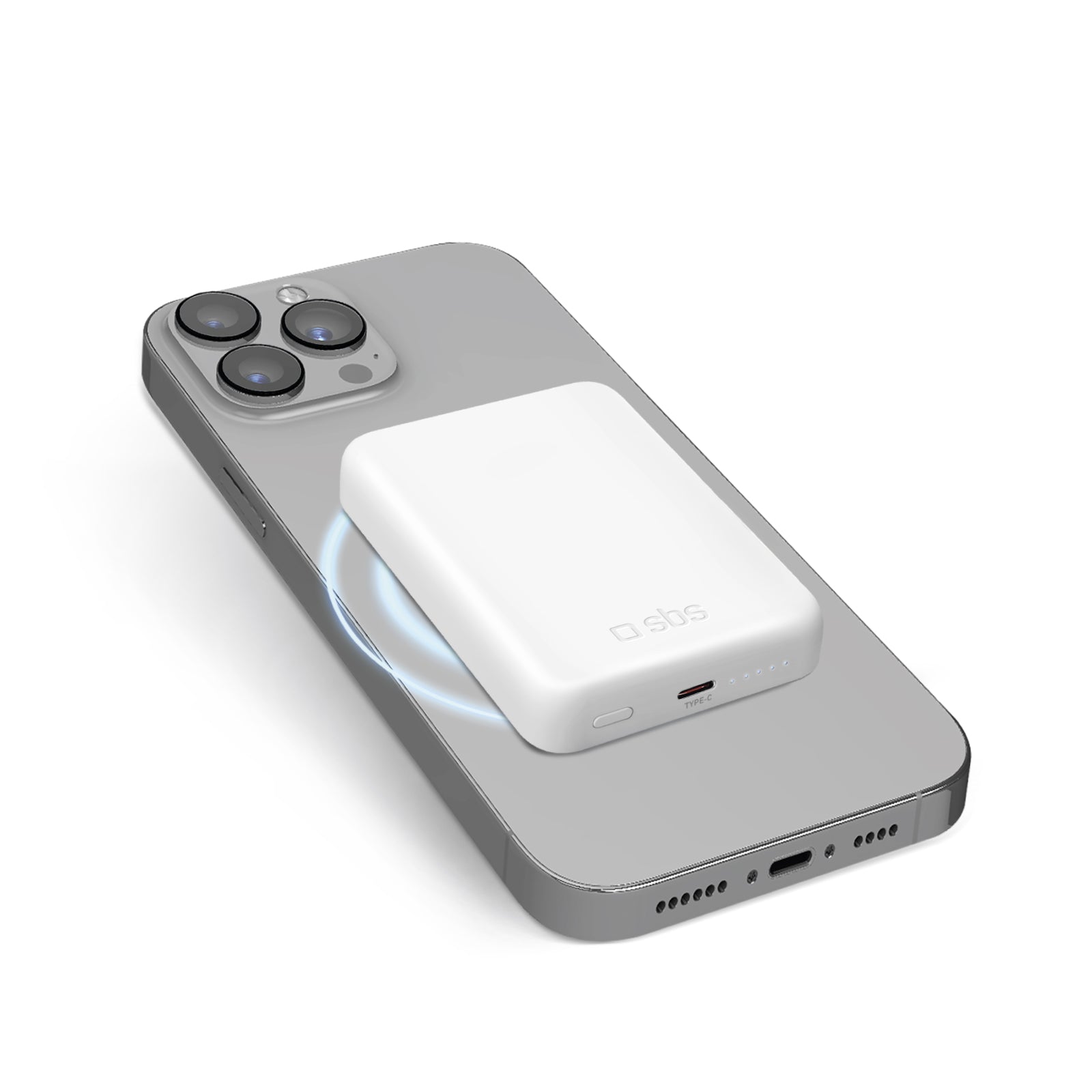 Power bank 5000 mAh wireless ultra compatto