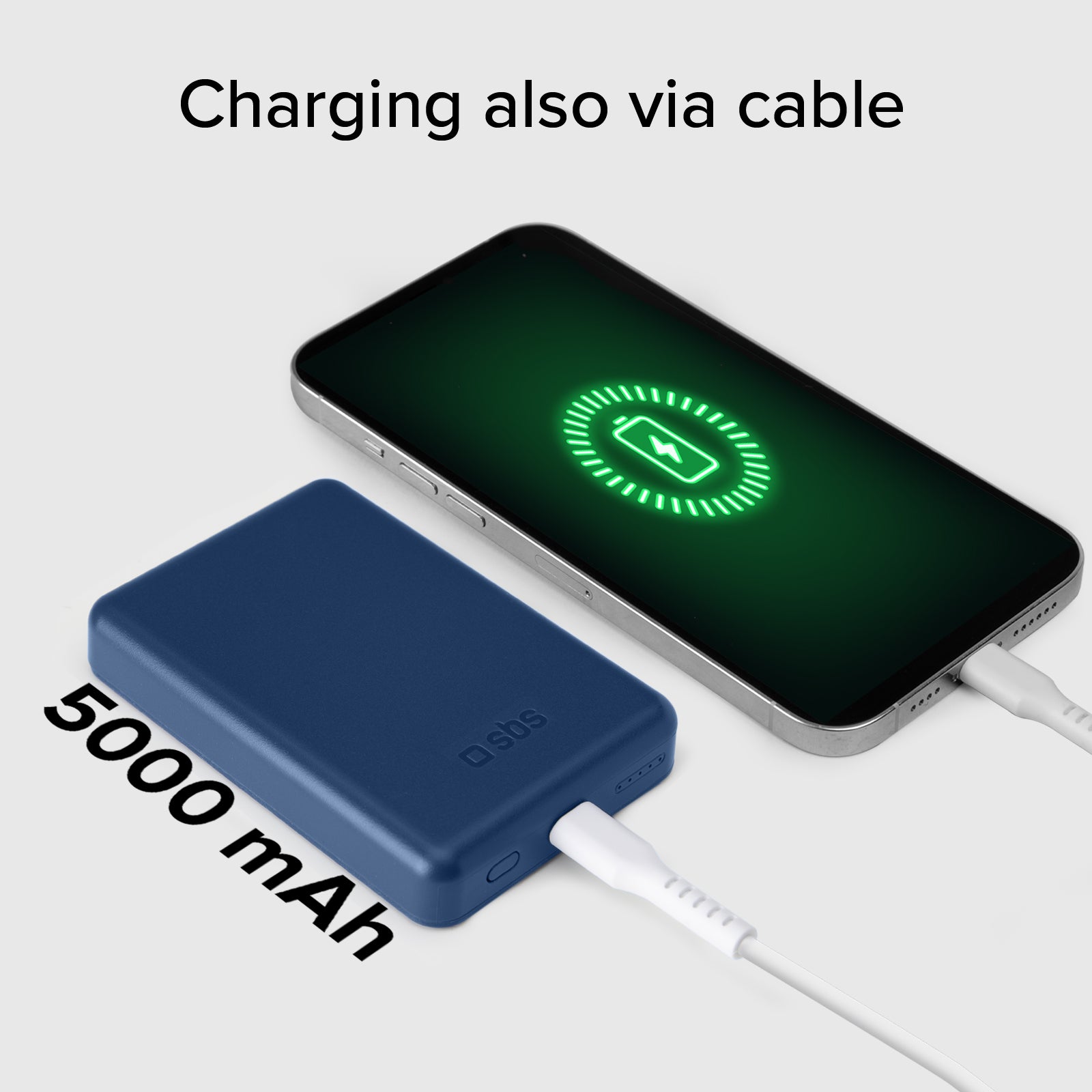Power bank mag 5.000 mAh Wireless compatibile con iPhone con ricarica MagSafe