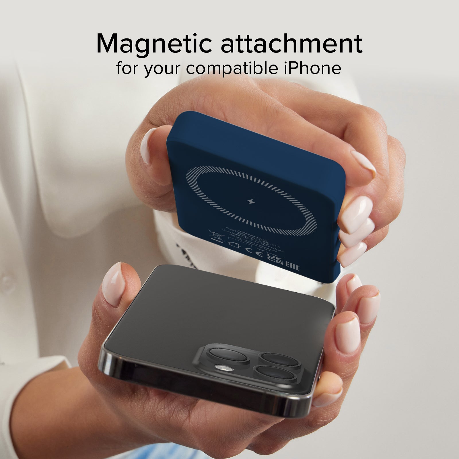 Power bank mag 5.000 mAh Wireless compatibile con iPhone con ricarica MagSafe
