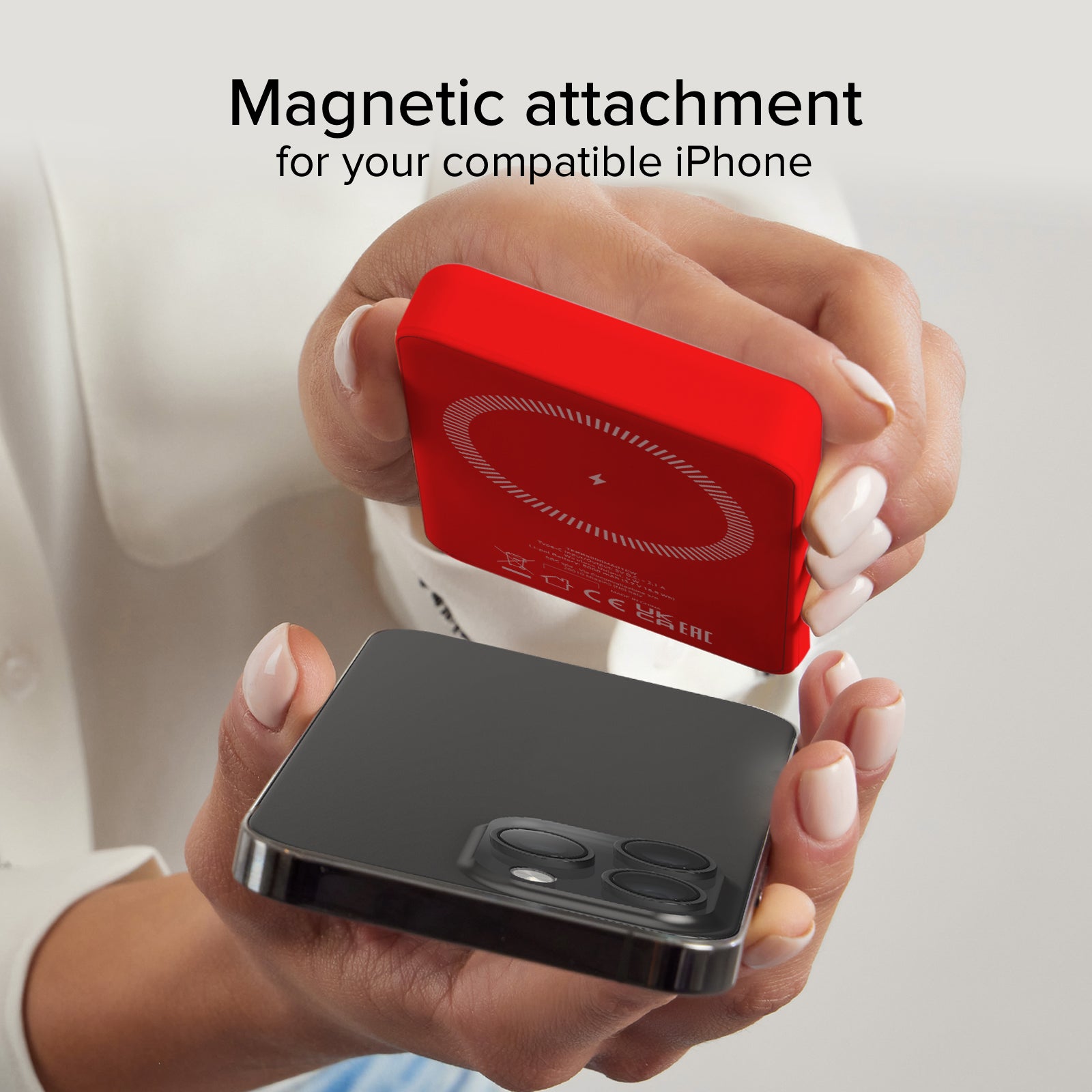 Power bank mag 5.000 mAh Wireless compatibile con iPhone con ricarica MagSafe
