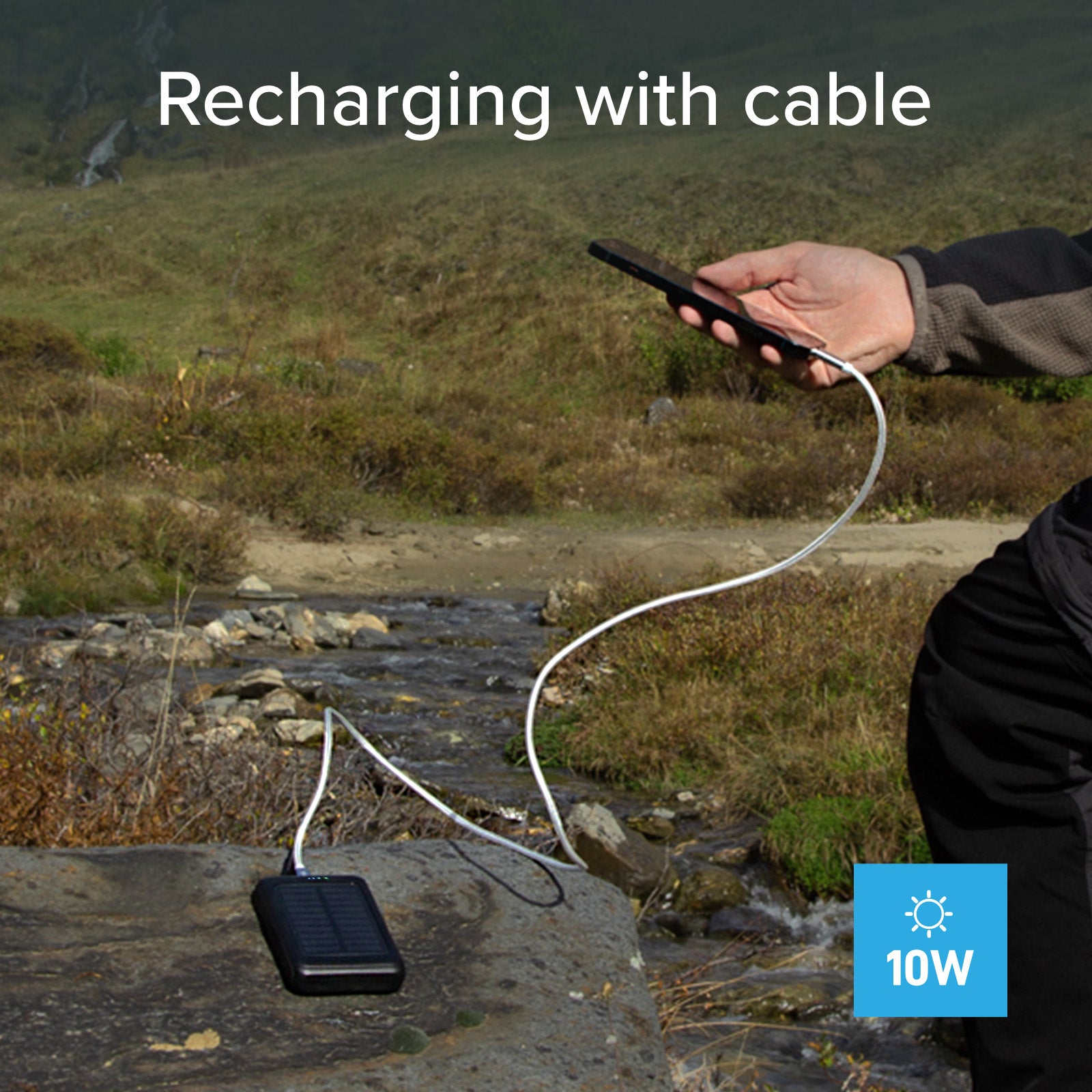 Batterie externe solaire 5 000 mAh avec recharge sans fil