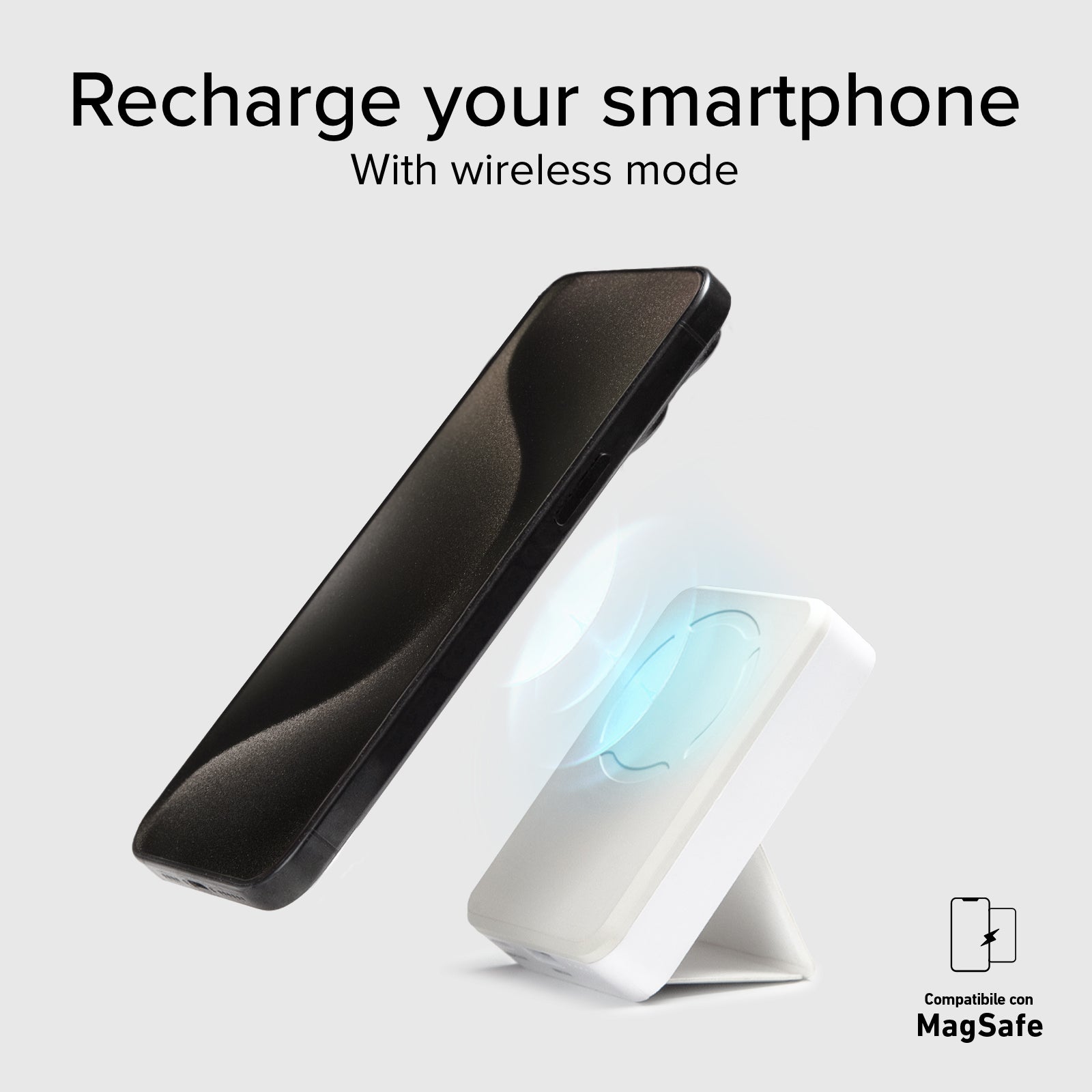 Batterie externe magnétique sans fil avec fonction de socle