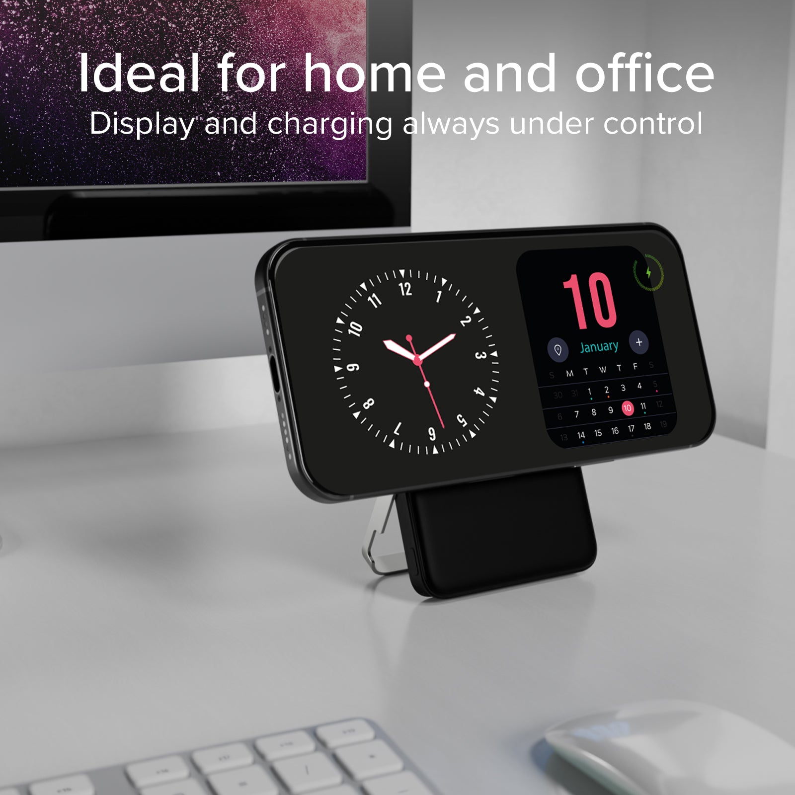 Wireless Power Bank 5,000 mAh with Stand and LCD