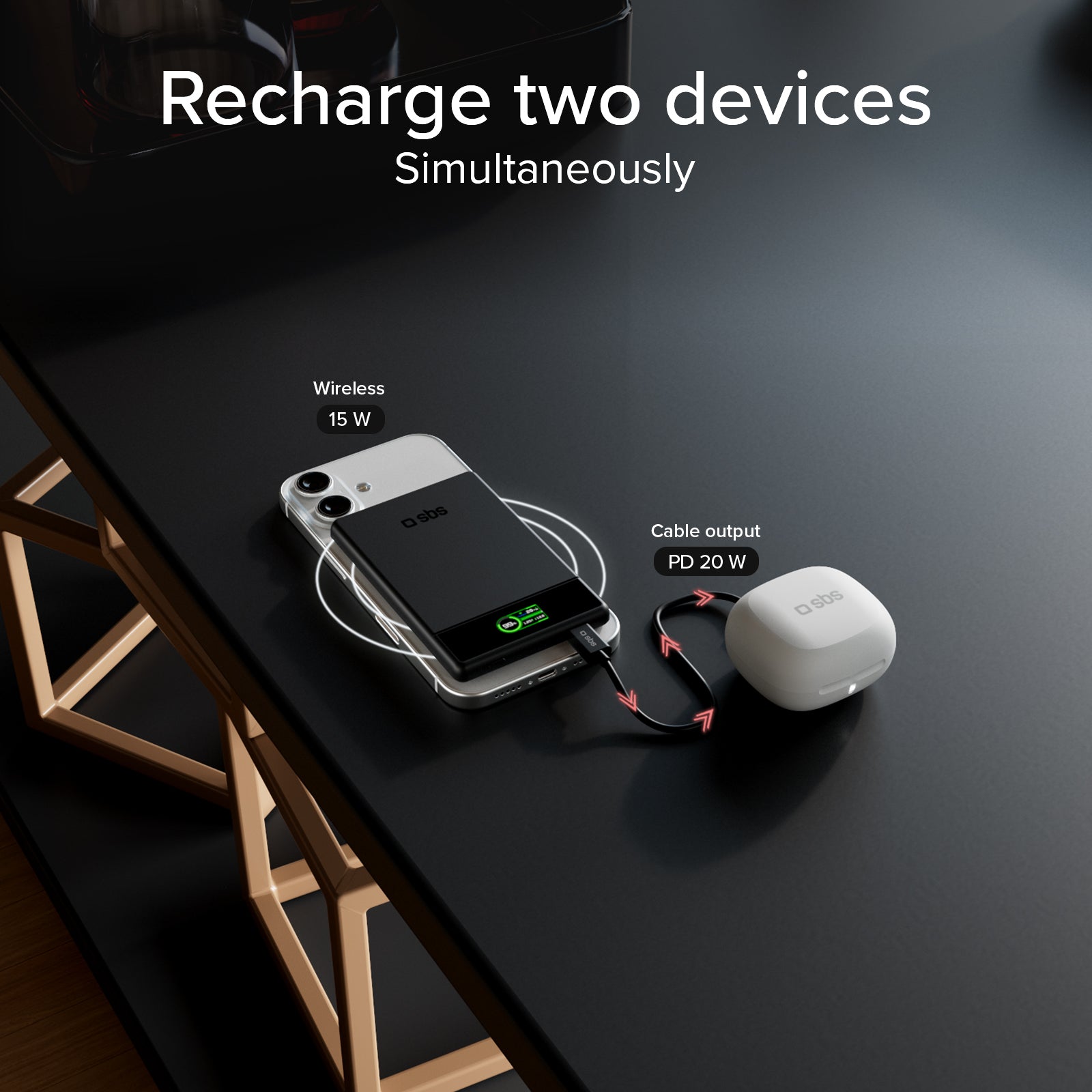 Power bank magnetico 5000 mAh con display e ricarica 15W