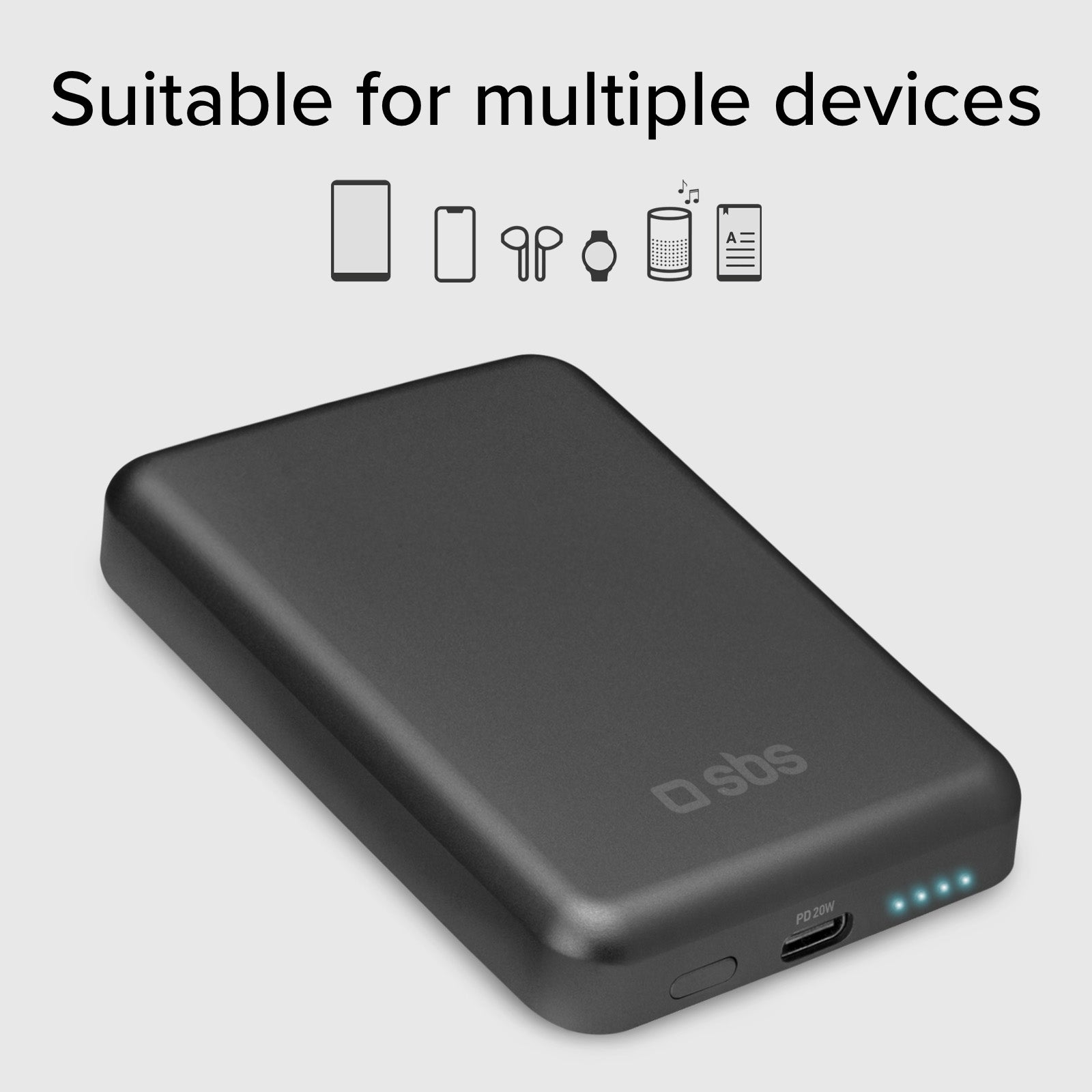 Powerbank magnetico wireless da 5000 mAh con grafene