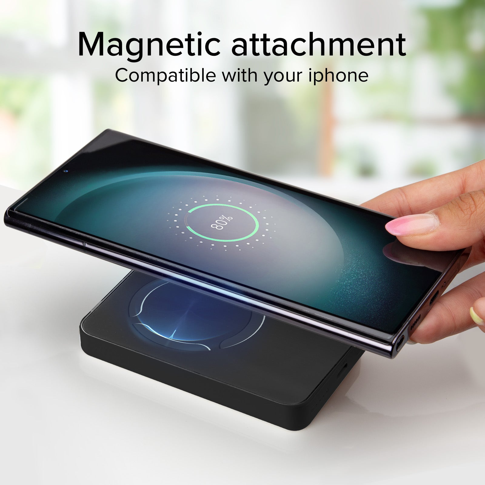 Powerbank magnetico wireless da 5000 mAh con grafene