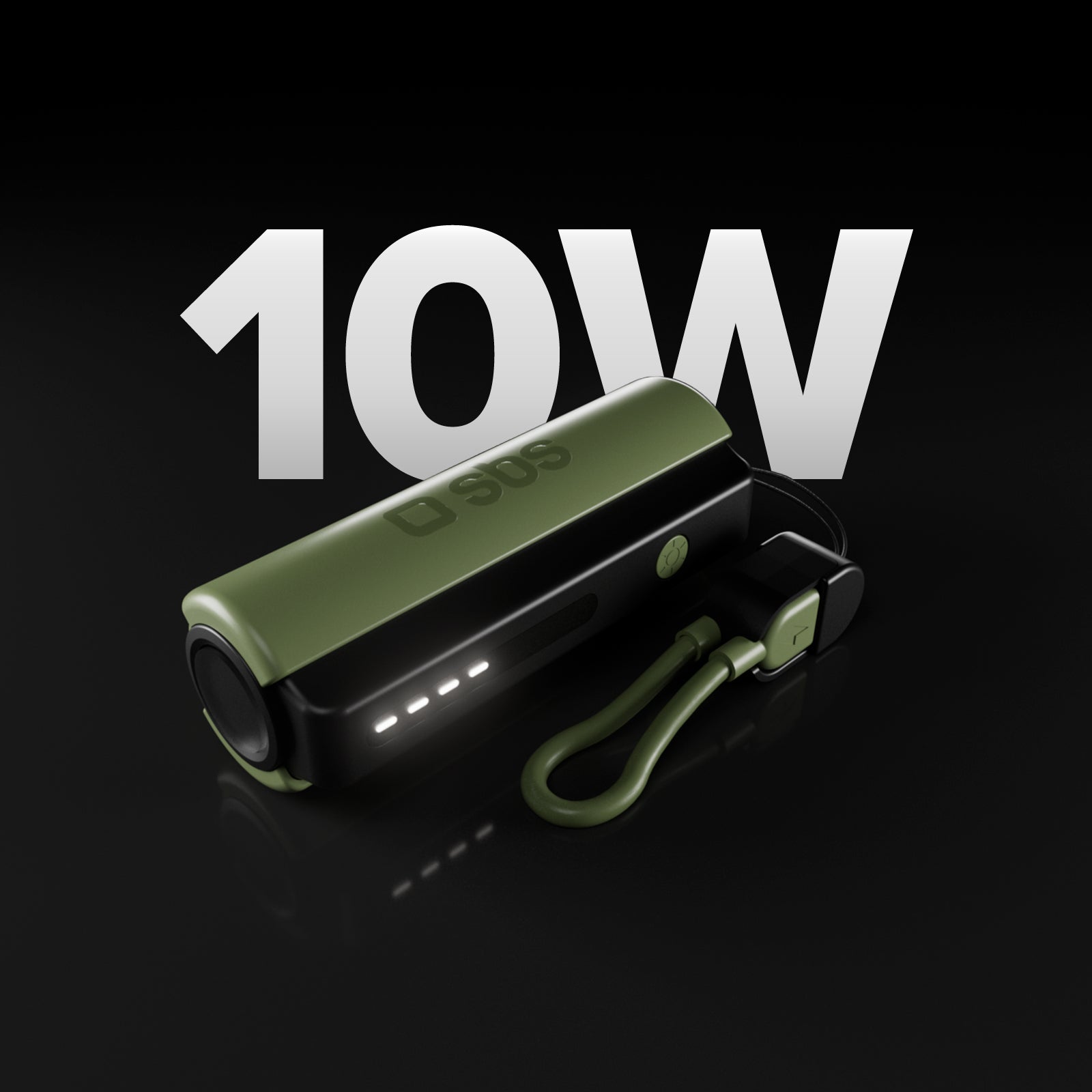 Compact 5000 mAh Power Bank with LED torch, 10 W USB-C port, USB-C cable included, ideal for camping and outdoor use