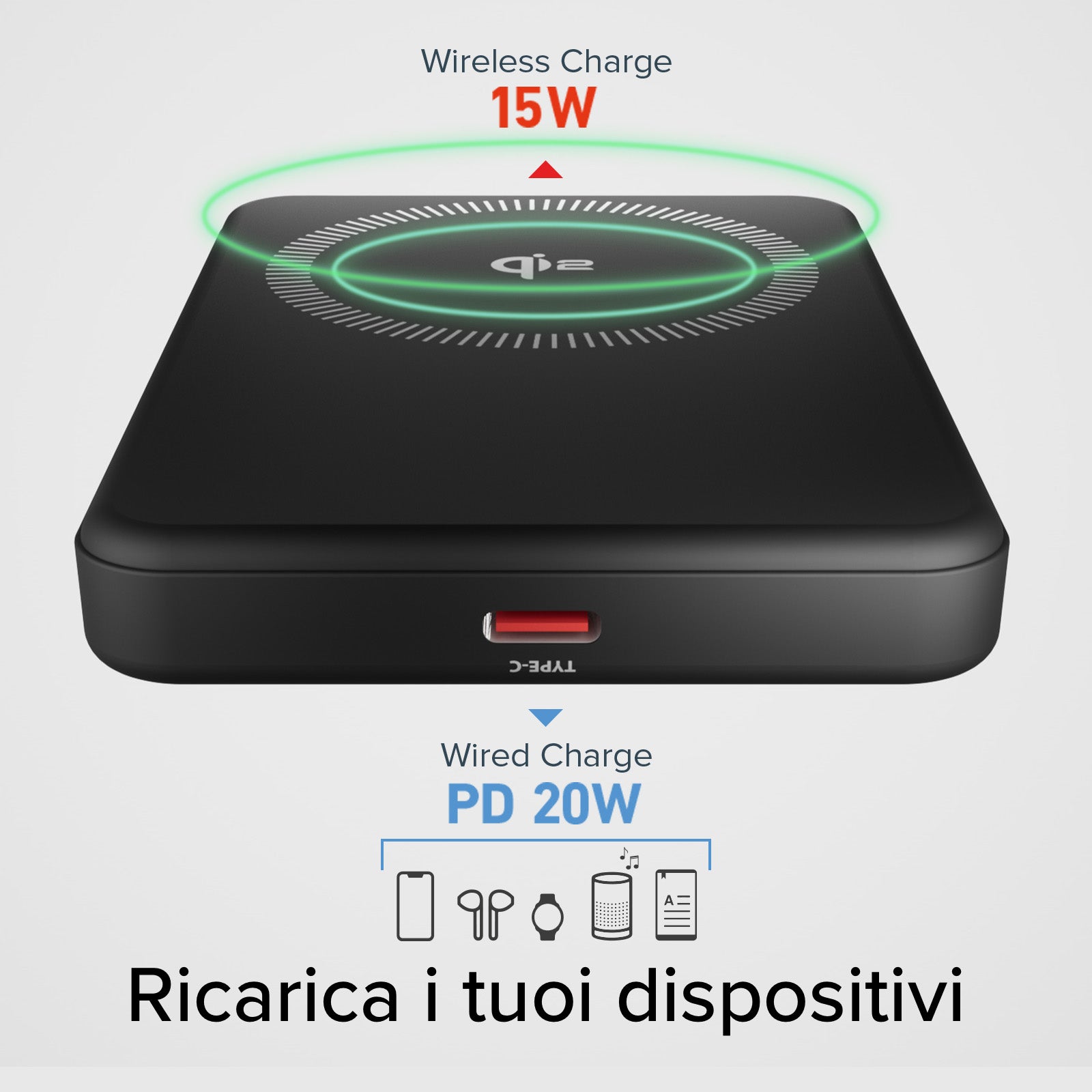 Mag Power Bank Qi2 compatible con MagSafe de 5.000 mAH