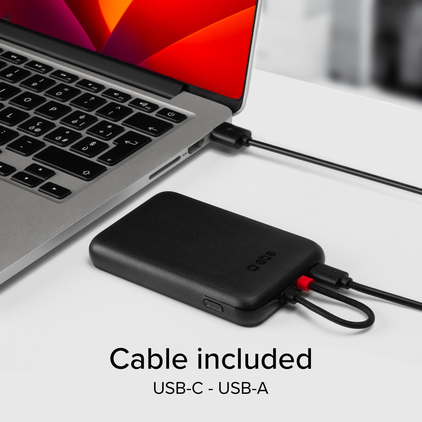Batterie externe de 5 000 mAh avec câble USB-C intégré, chargeur PD 20W compatible avec la charge sans fil MagSafe