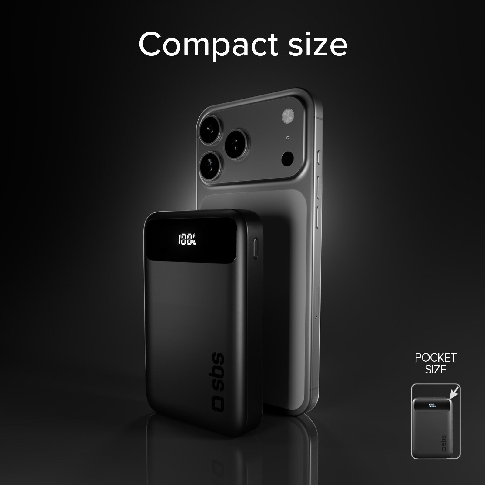 Power bank compatto da 10.000 mAh con ricarica rapida e display LCD