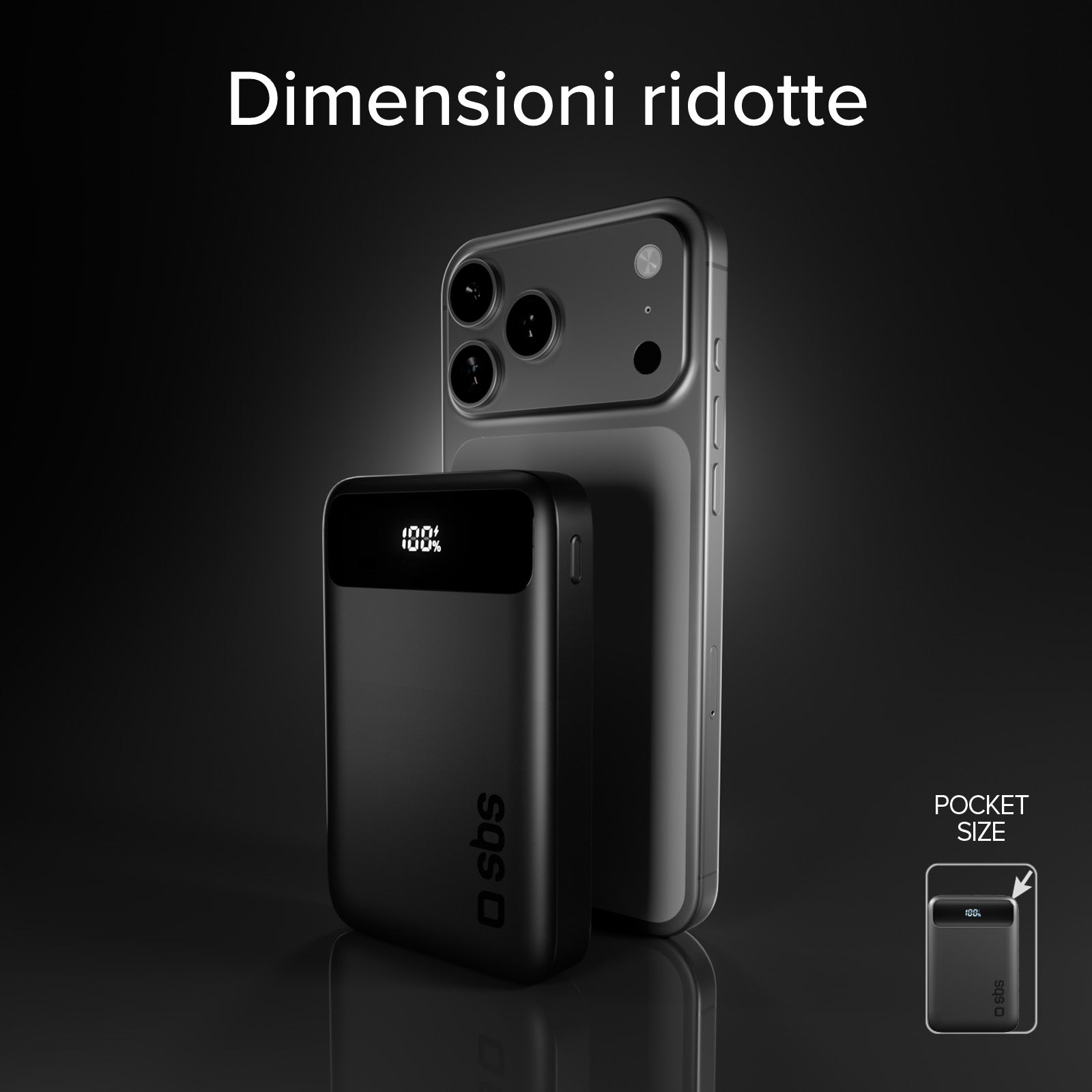 Power bank compatto da 10.000 mAh con ricarica rapida e display LCD