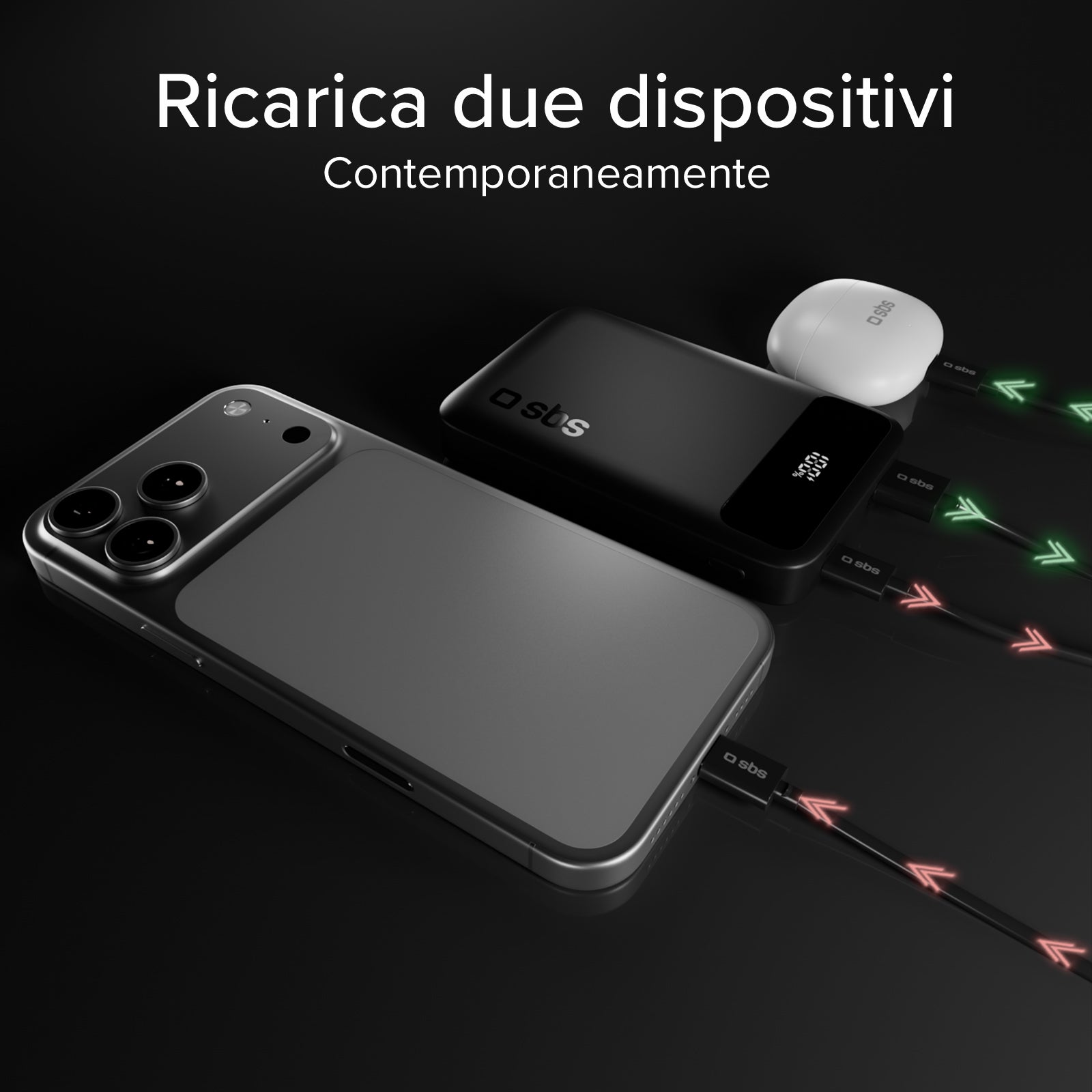 Power bank compatto da 10.000 mAh con ricarica rapida e display LCD