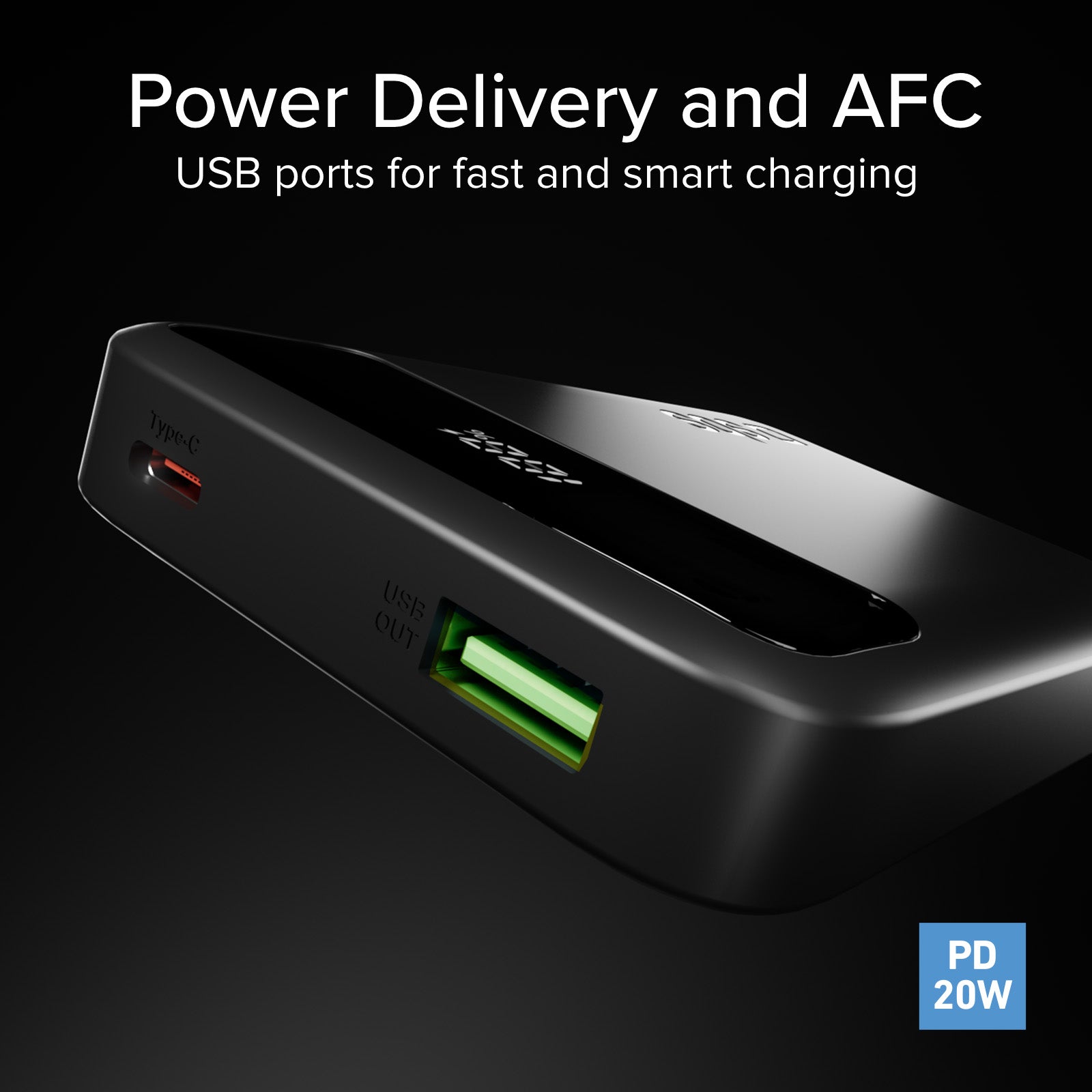 Compact 10000 mAh power bank with fast charging and LCD