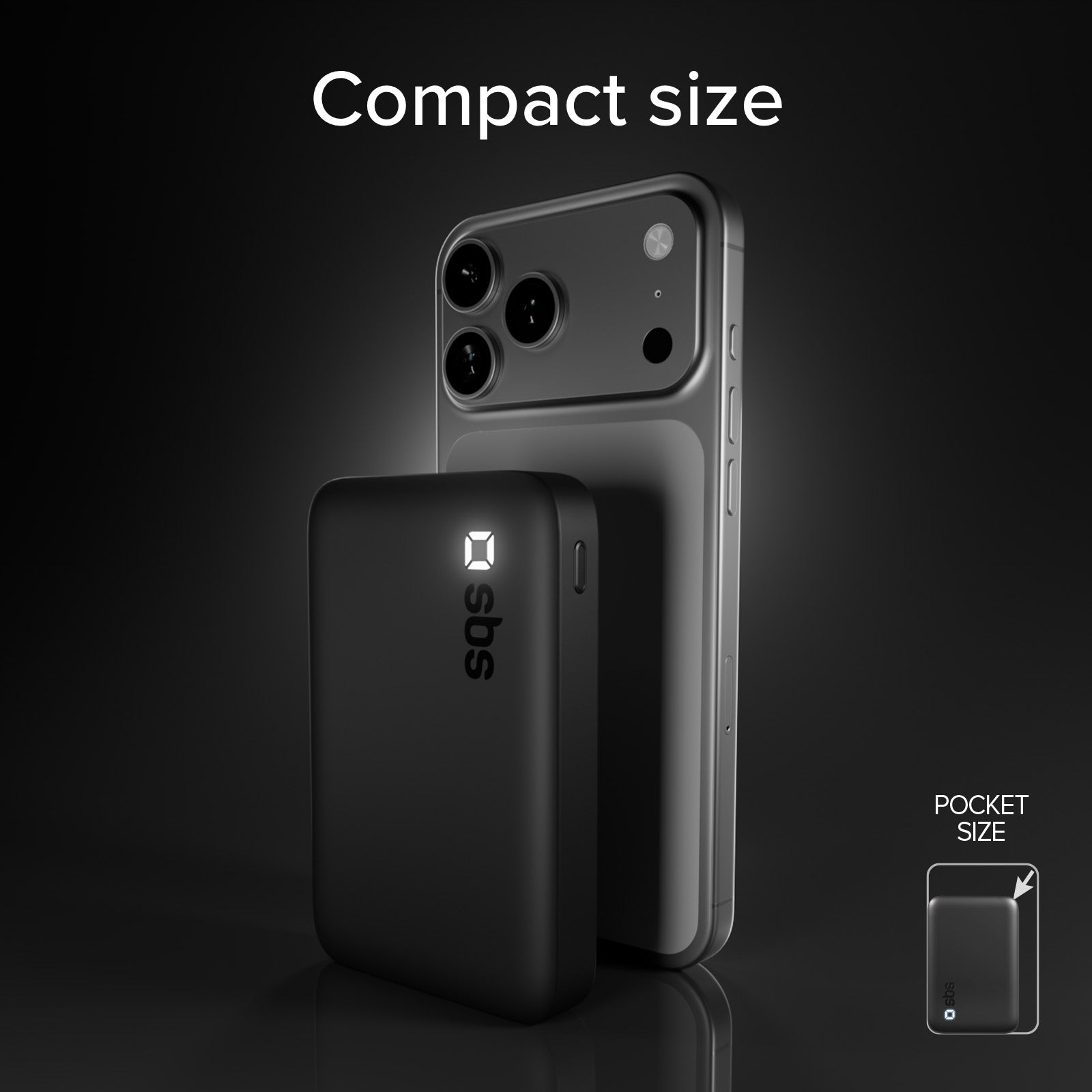 Power Bank SBS 10000 mAh High Density – Compatto con porte USB-C e USB-A
