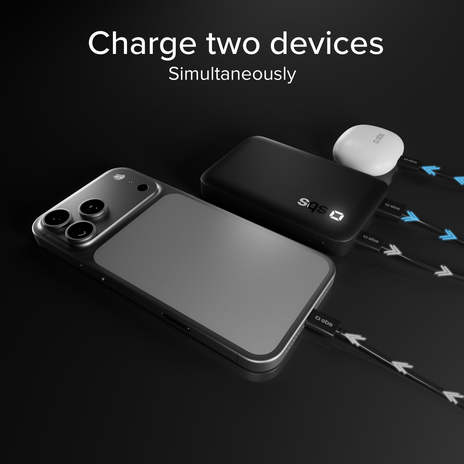 Power Bank SBS 10000 mAh High Density – Compatto con porte USB-C e USB-A