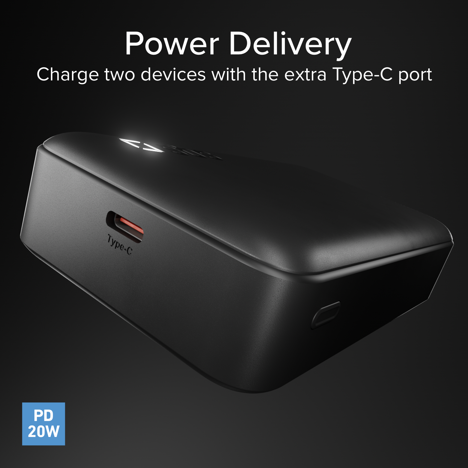 Batterie externe 10 000 mah avec câble USB-C rétractable et charge rapide