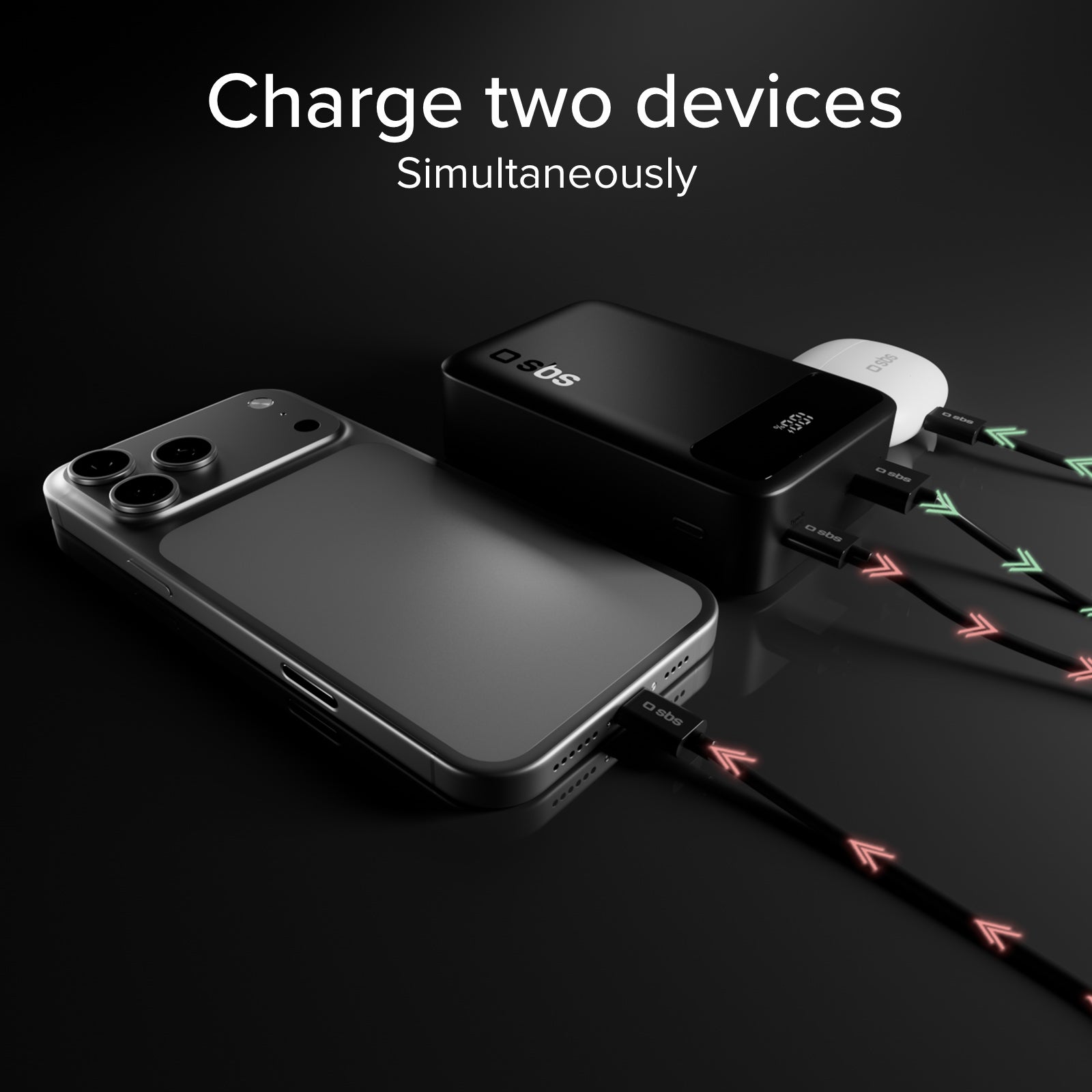 Power bank compatto 20000mah con display e ricarica rapida 20w USB-C e USB-A