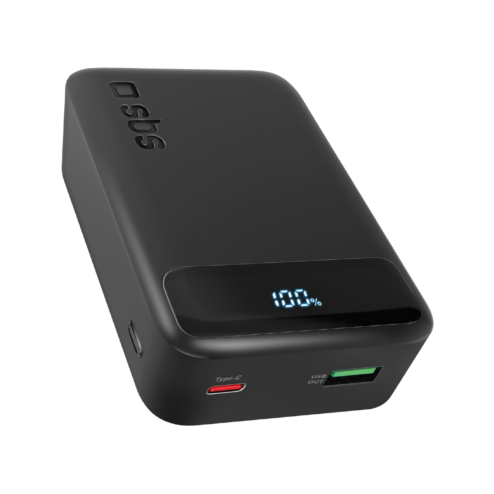 Banque d'alimentation compacte de 20 000 mAh avec affichage LCD et recharge rapide USB-C 20 W et USB-A.