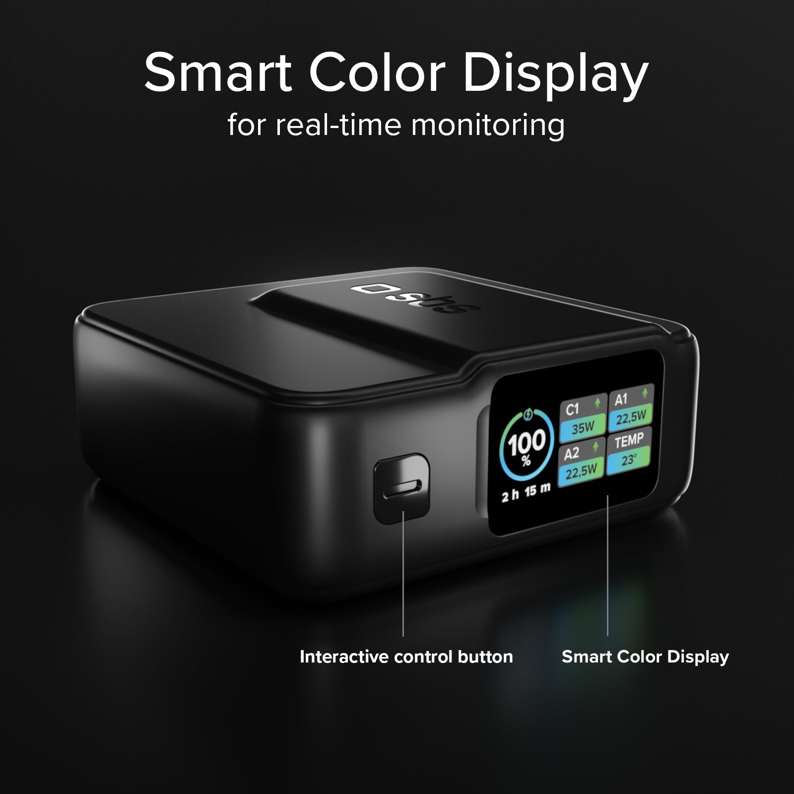 Power bank Power Control 2.0 da 10.000 mAh con display intelligente e ricarica PD da 35 W