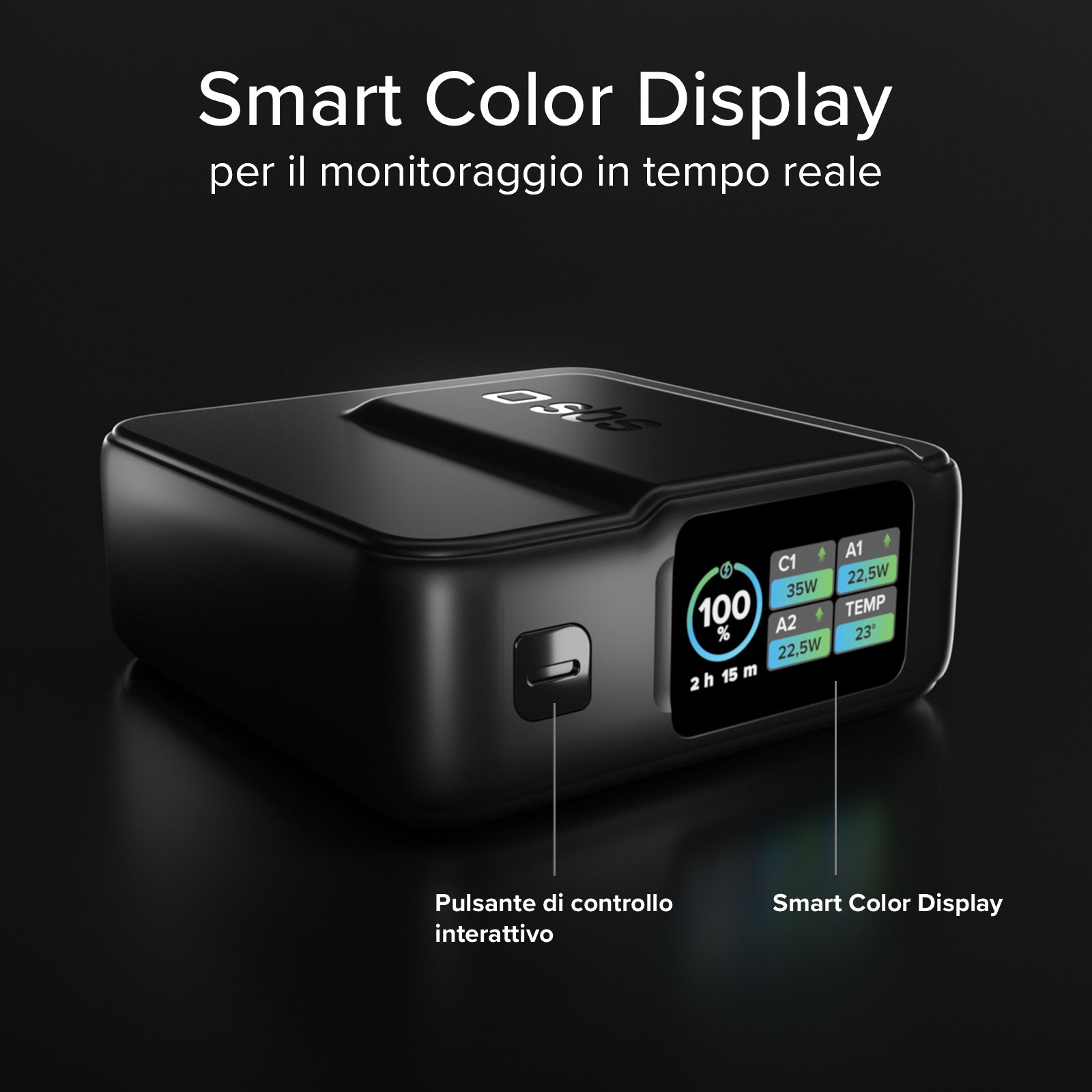 Powerbank 10.000mAh Power Control 2.0 mit Smart Display und PD-Ladung bis 35W