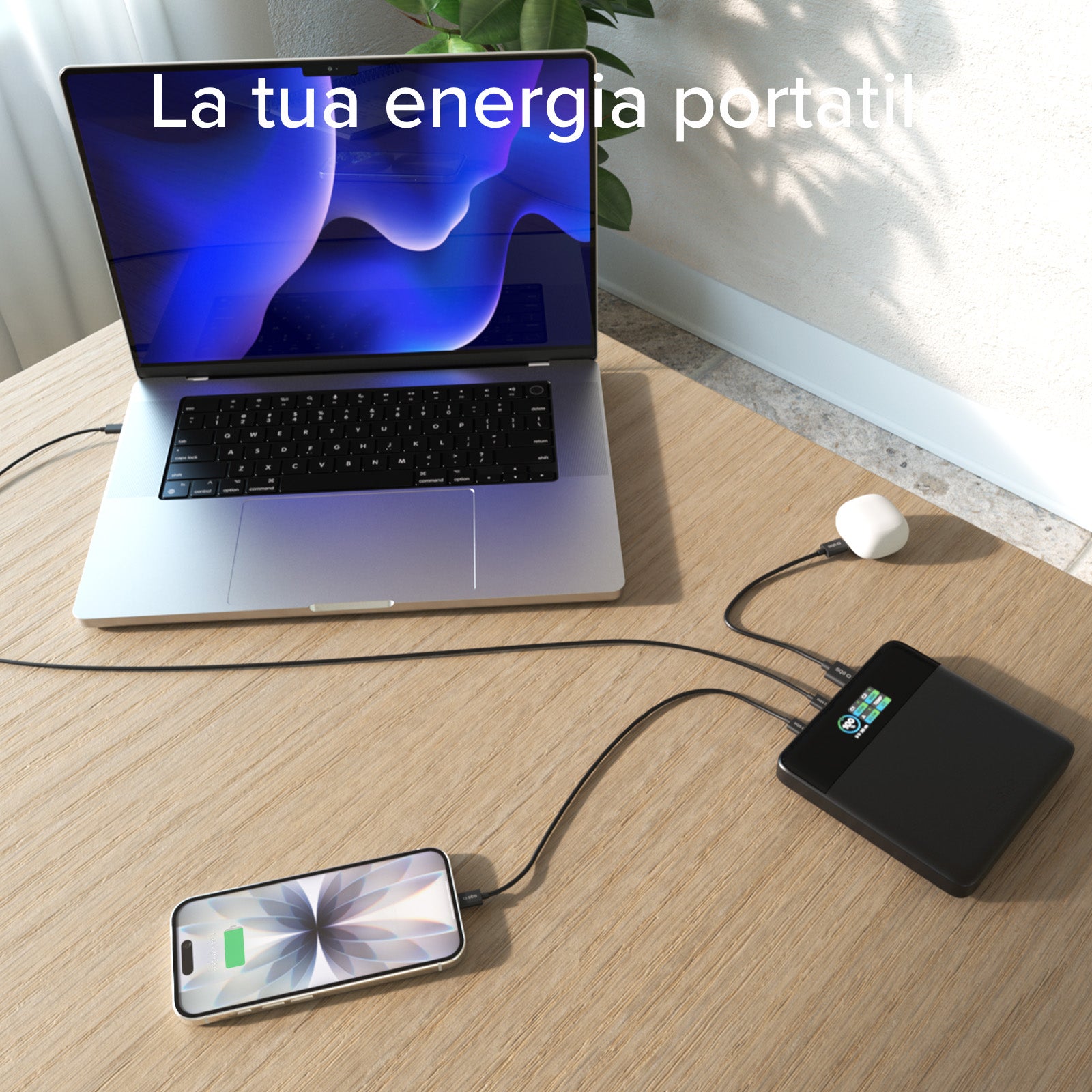 Batterie externe 20 000 mah avec écran LCD et recharge d'ordinateur portable 100 W