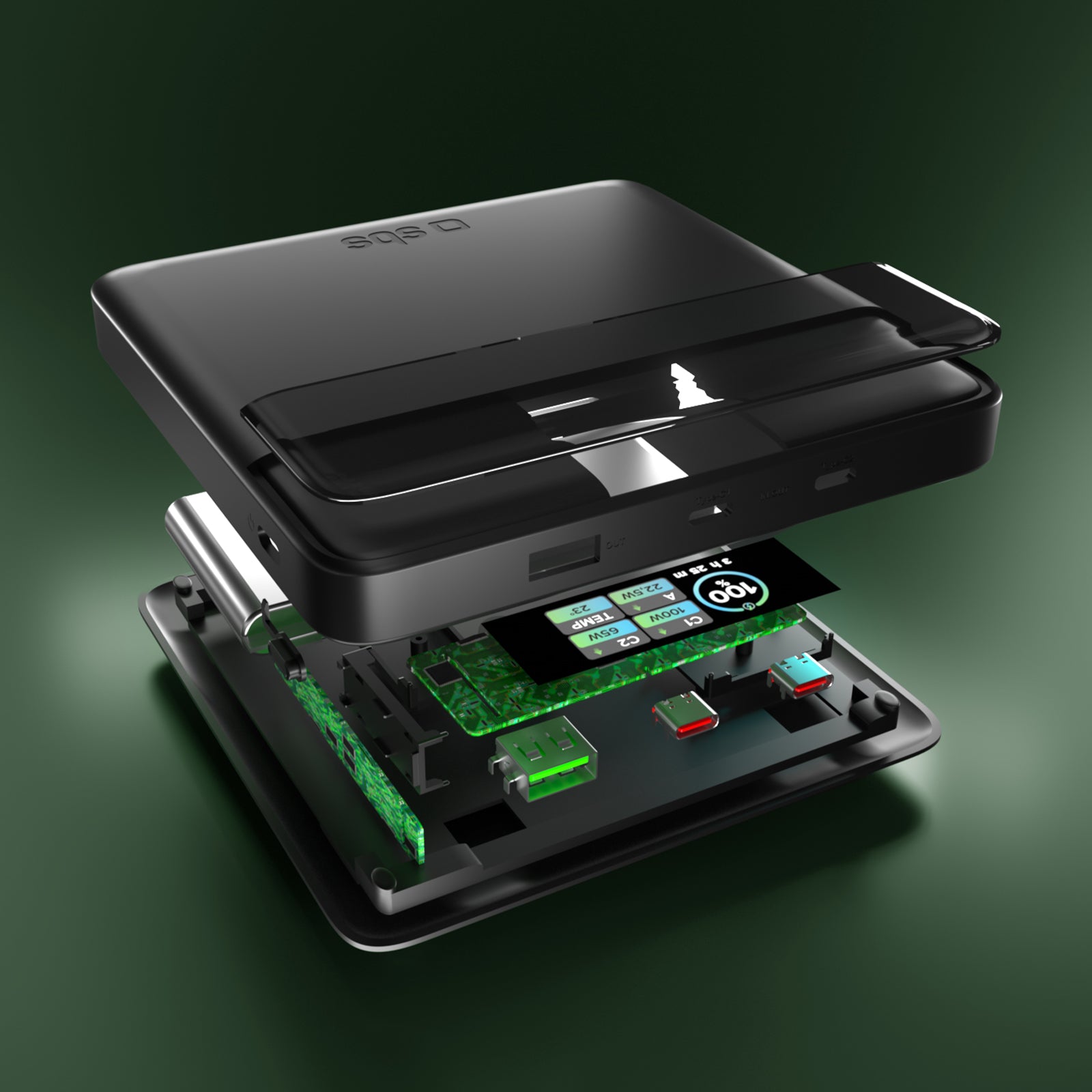 Powerbank 20.000 mAh mit LCD-Display und Laptop-Ladefunktion bis 100 W