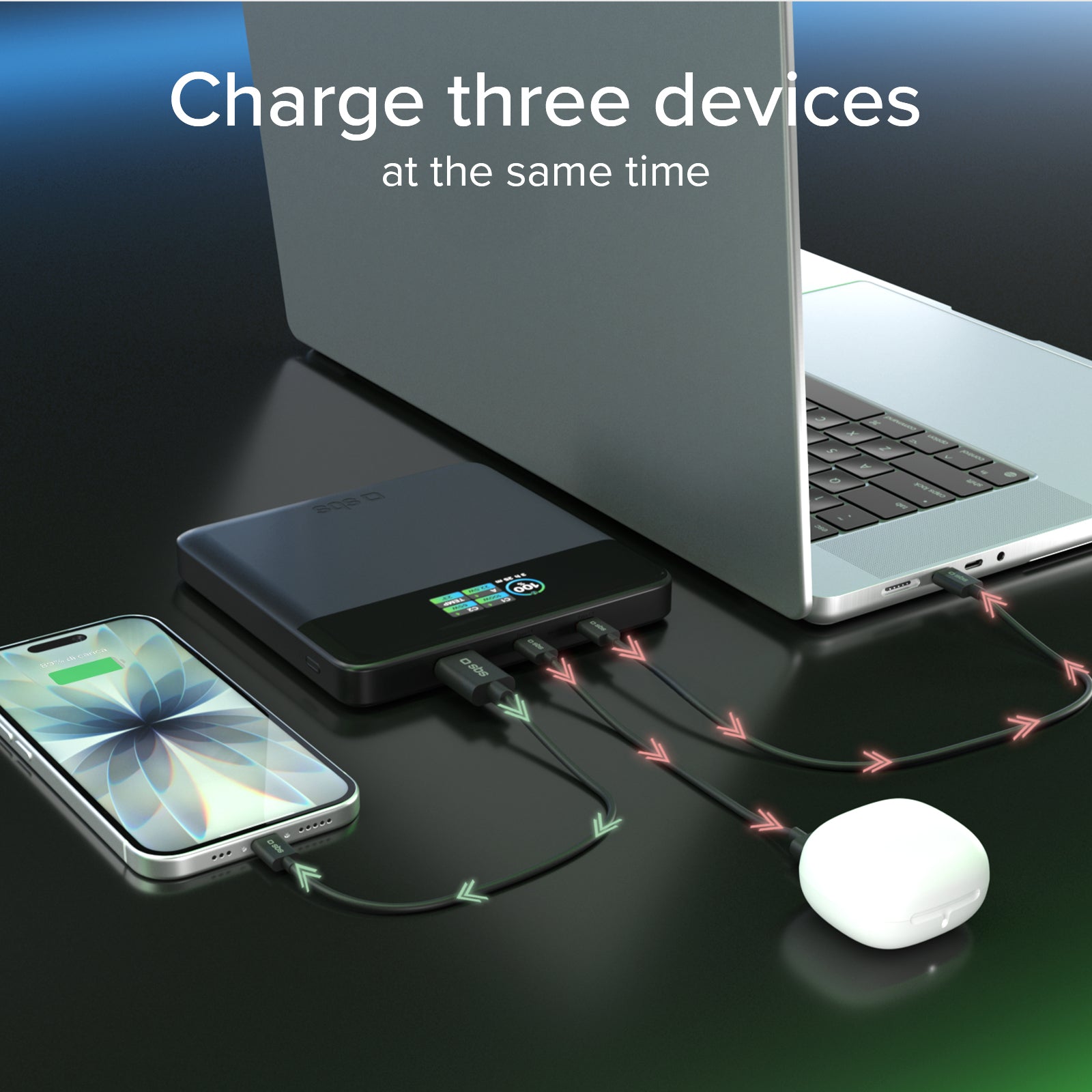 Batterie externe 20 000 mah avec écran LCD et recharge d'ordinateur portable 100 W