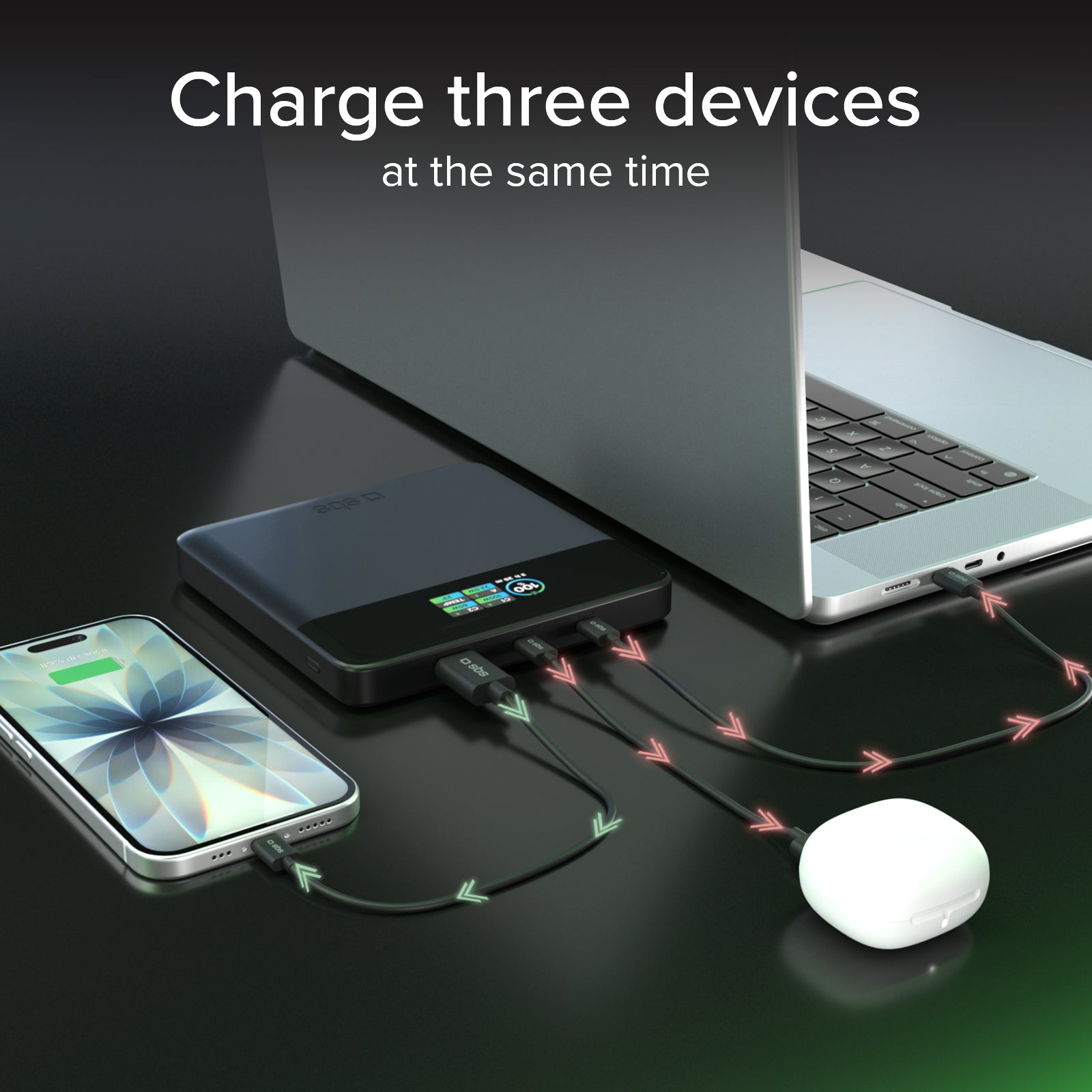 Power bank da 20.000 mAh con display LCD e ricarica per laptop da 100 W
