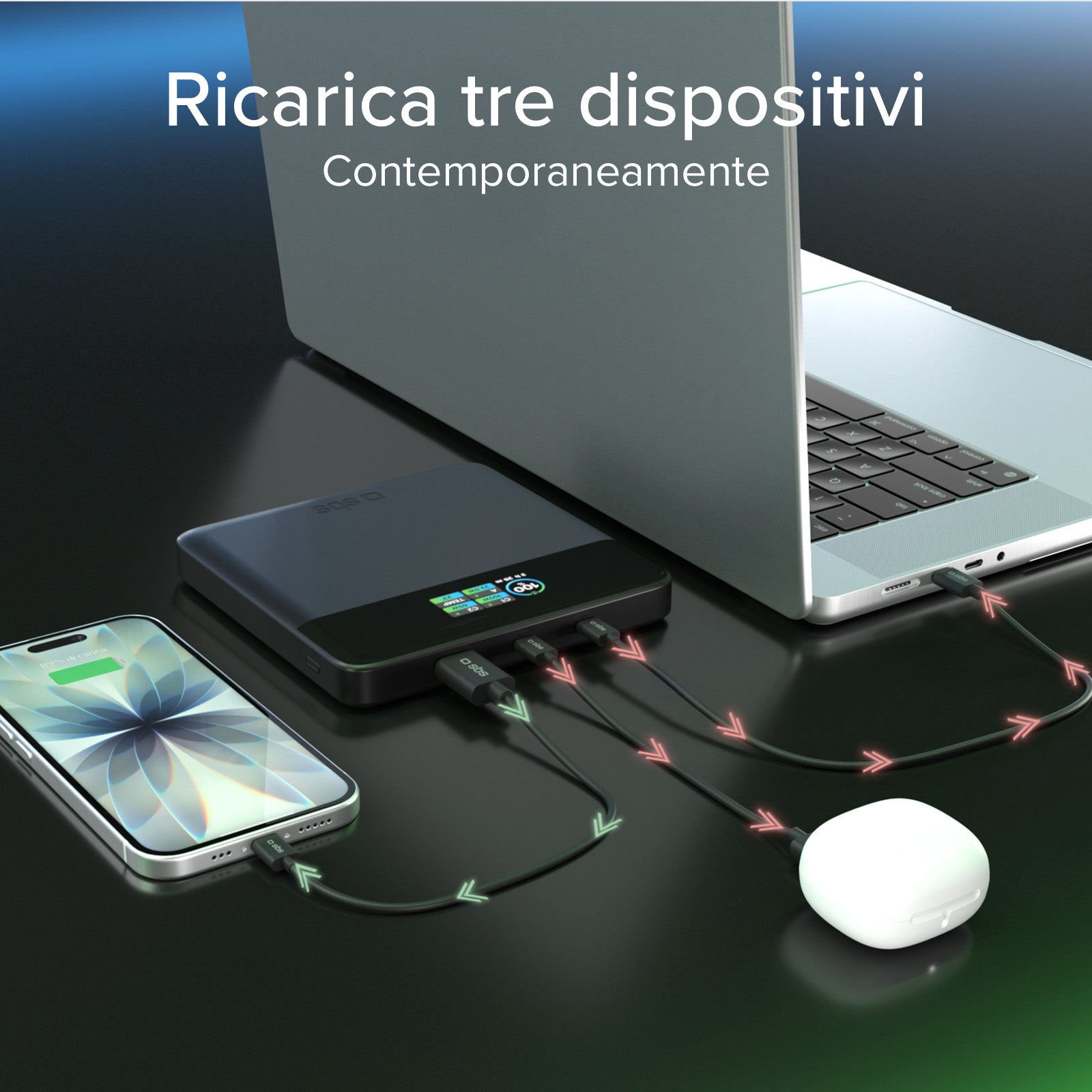 Batterie externe 20 000 mah avec écran LCD et recharge d'ordinateur portable 100 W