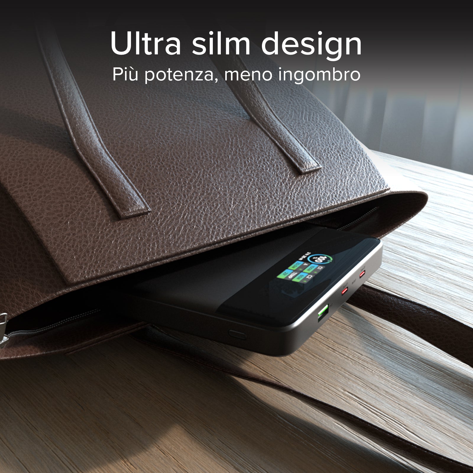 Power bank da 20.000 mAh con display LCD e ricarica per laptop da 100 W