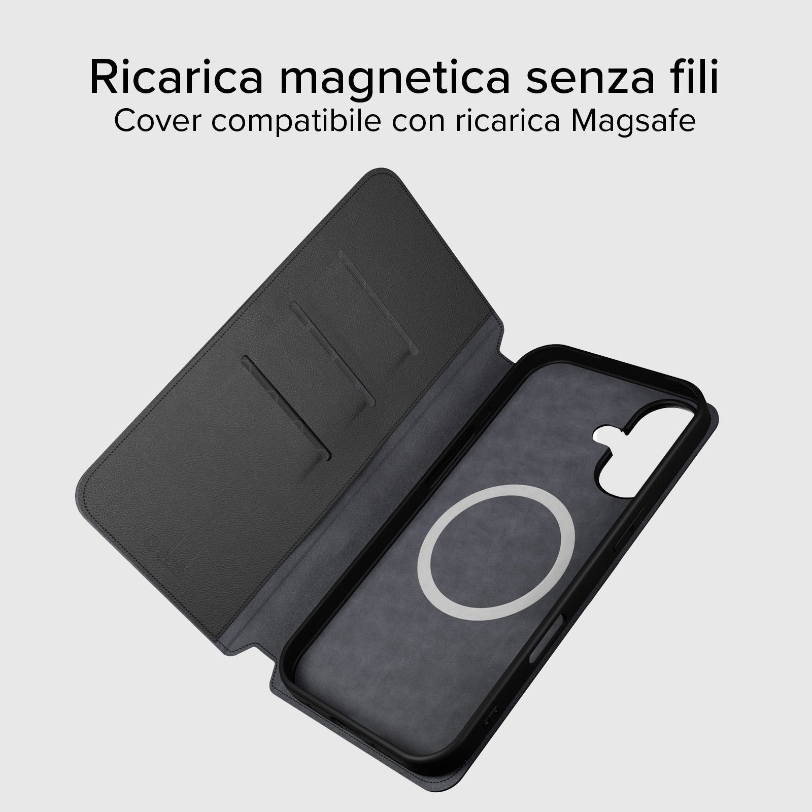 Custodia Book compatibile con MagSafe per iPhone 16 Plus