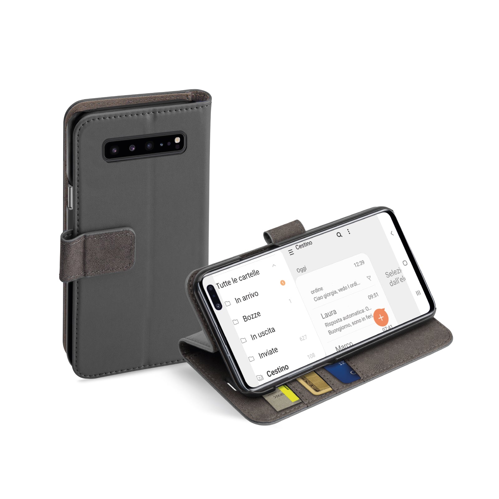 Custodia Book Wallet con funzione stand per Samsung Galaxy S10 5G