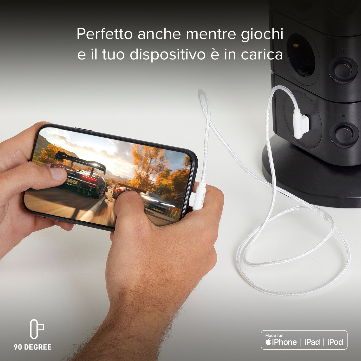 Cavo Lightning con connettori a 90°