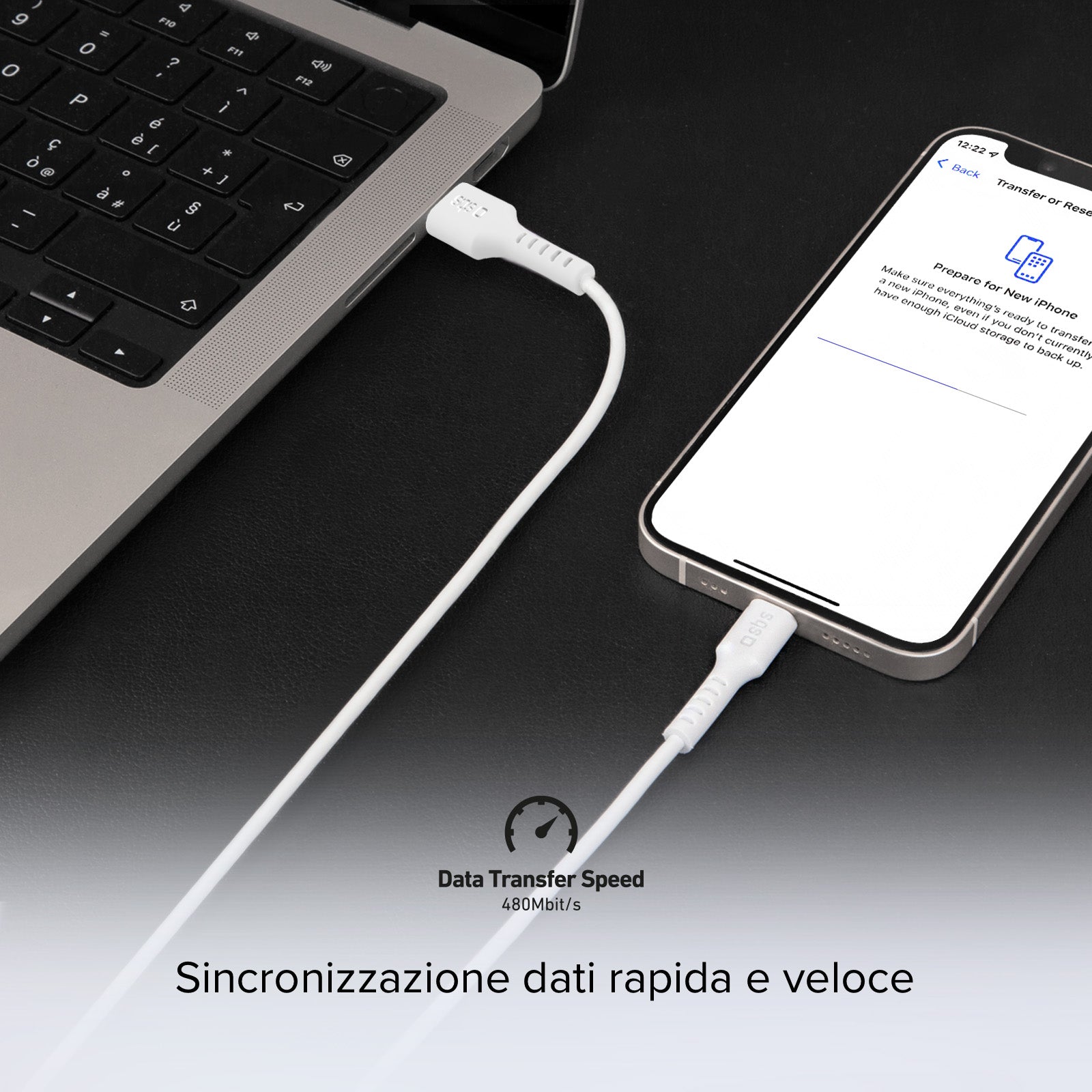 Cavo per dati e ricarica USB-A - USB-C da 1 metro