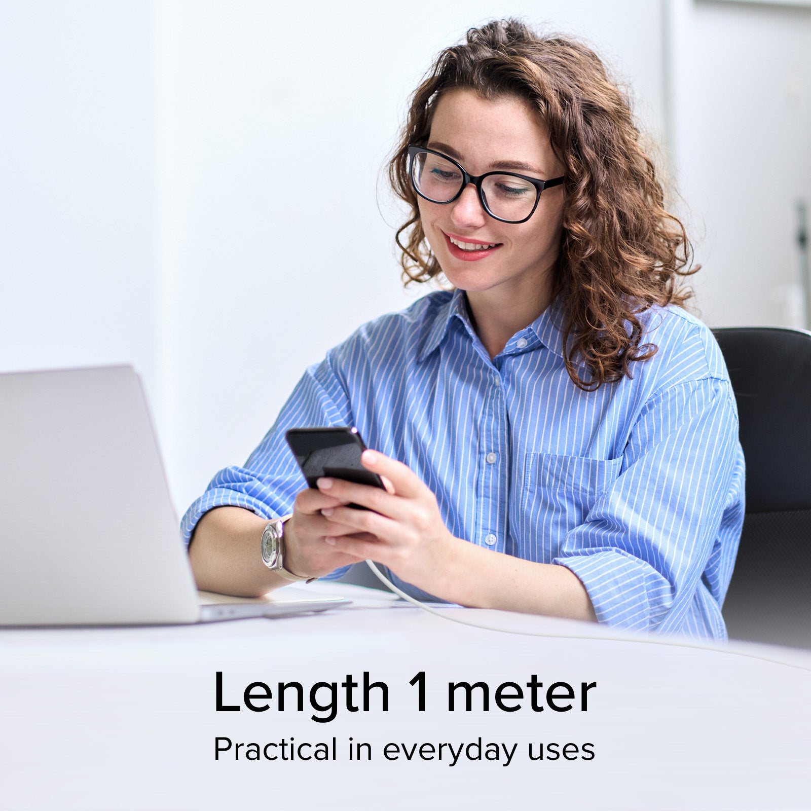 Cable de datos y carga USB-A - USB-C de 1 metro