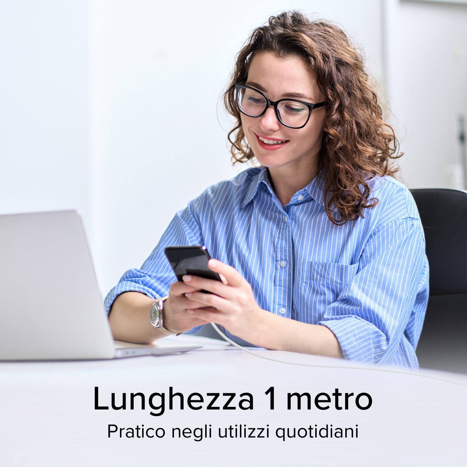 Cable de datos y carga USB-A - USB-C de 1 metro