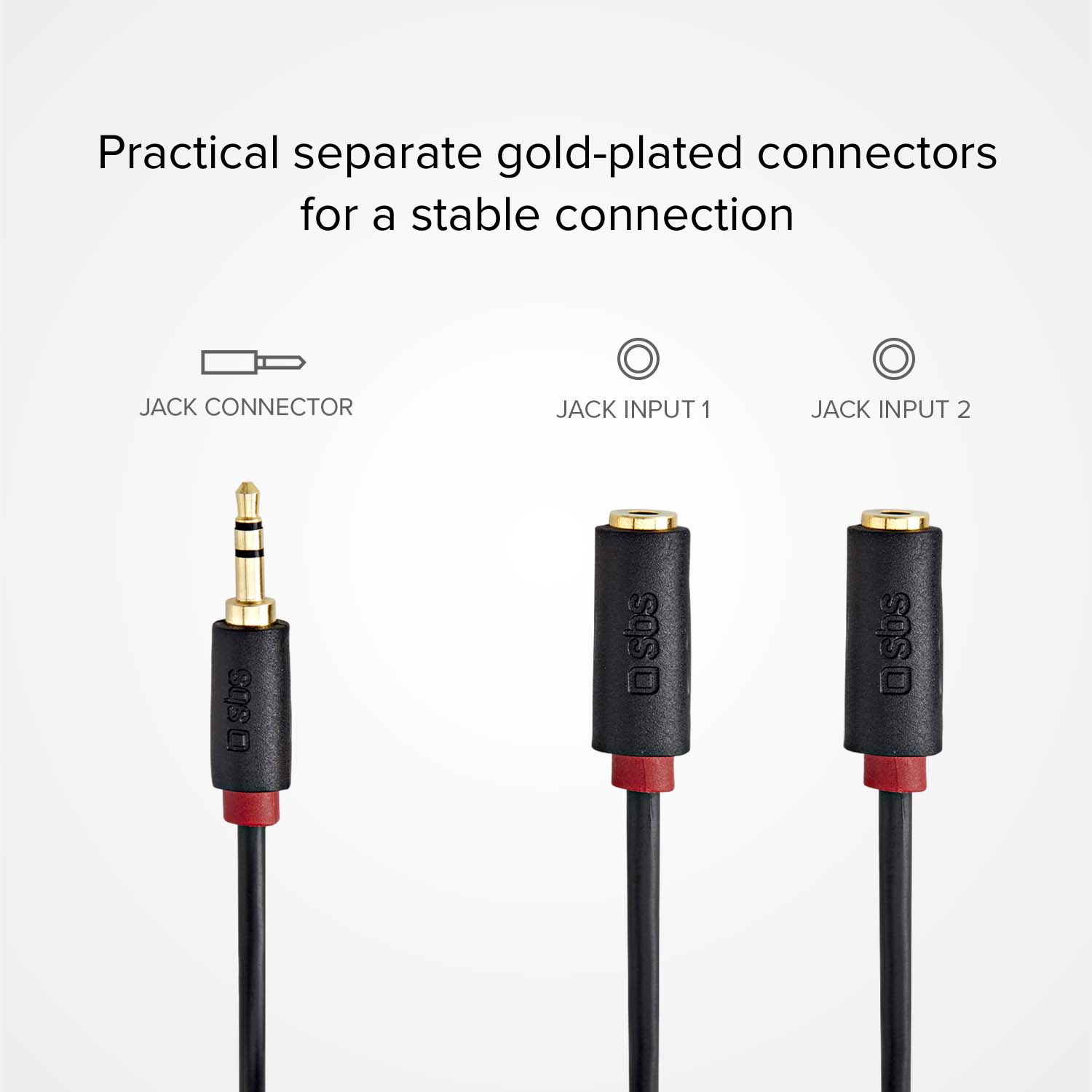 Cable de audio stereo Jack 3,5 mm con splitter para móviles y smartphones