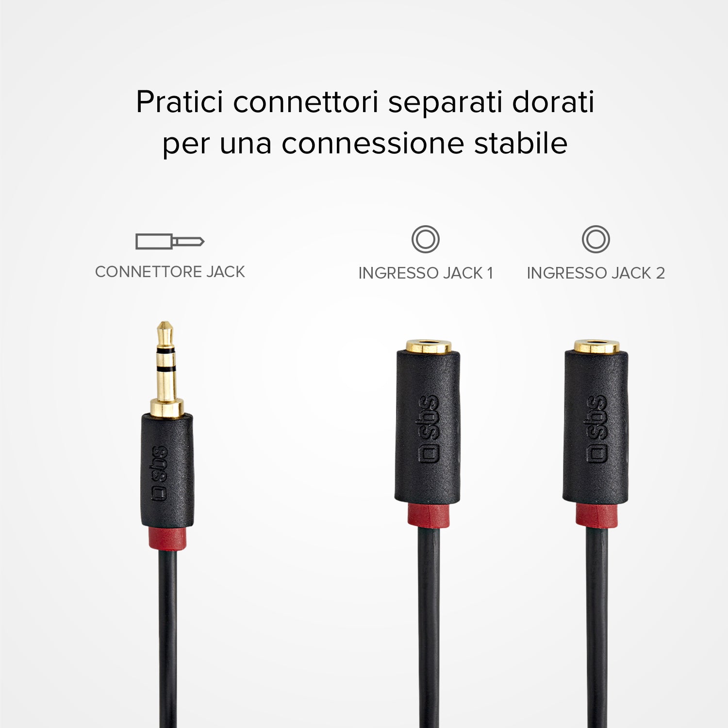Cable de audio stereo Jack 3,5 mm con splitter para móviles y smartphones