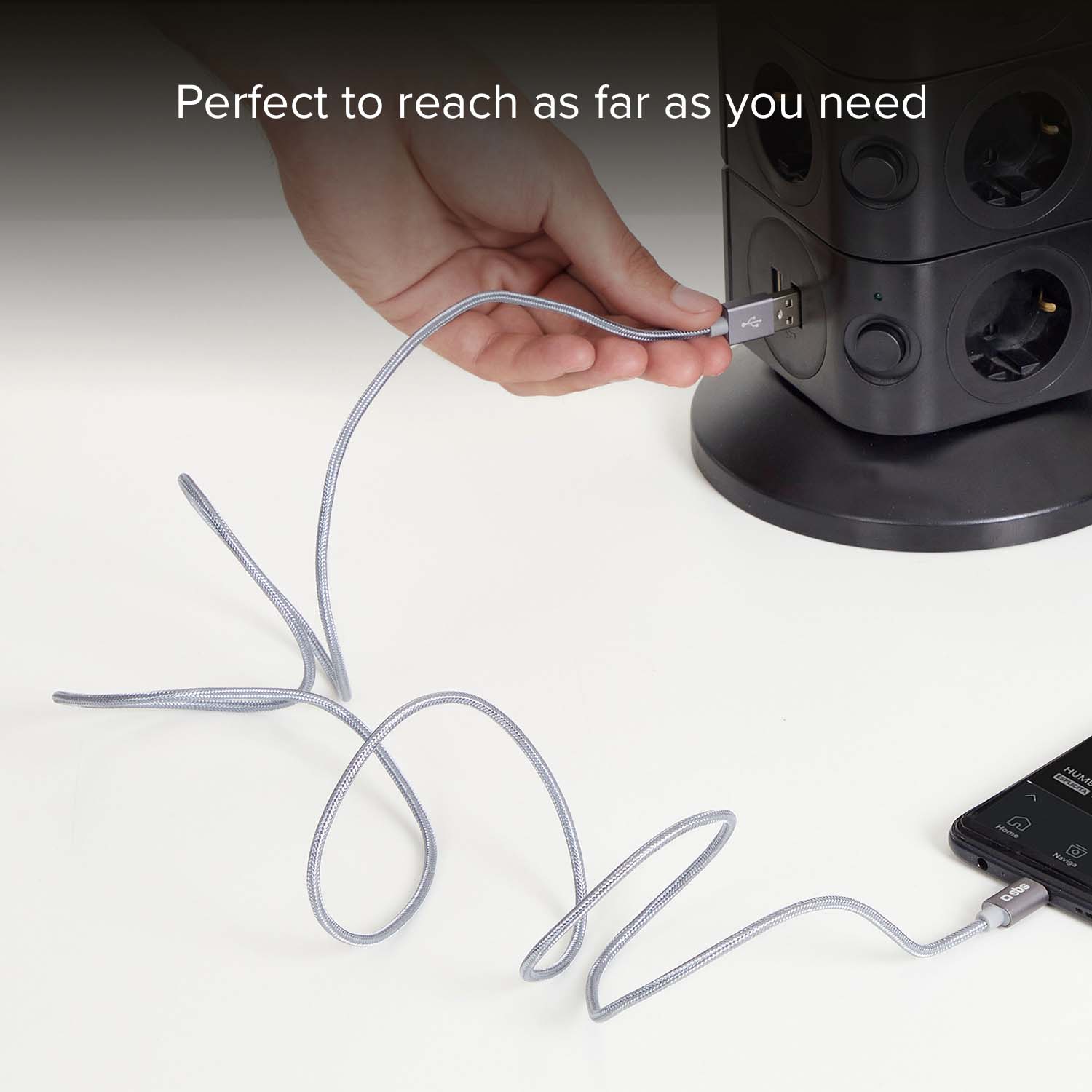 Cavo dati e ricarica in nylon 1.5 m - Connettori USB a USB-C