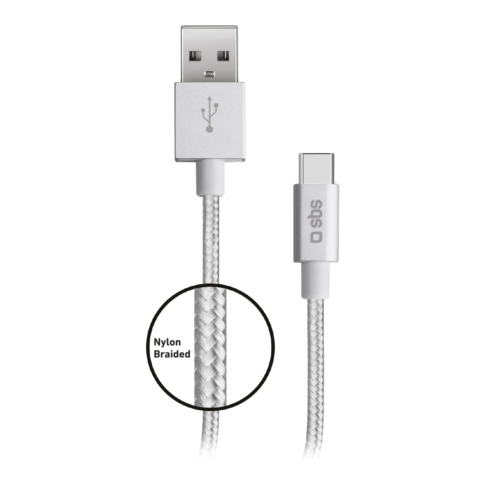Cavo dati e ricarica in nylon 1.5 m - Connettori USB a USB-C