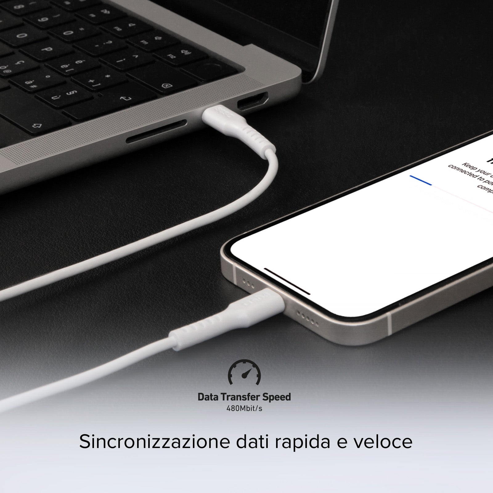 Daten- und Ladekabel USB-C auf USB-C mit 1 Meter Länge