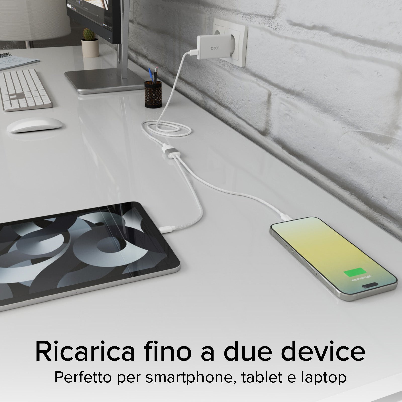 Divisor USB Tipo-C con doble salida USB-C de 60 W