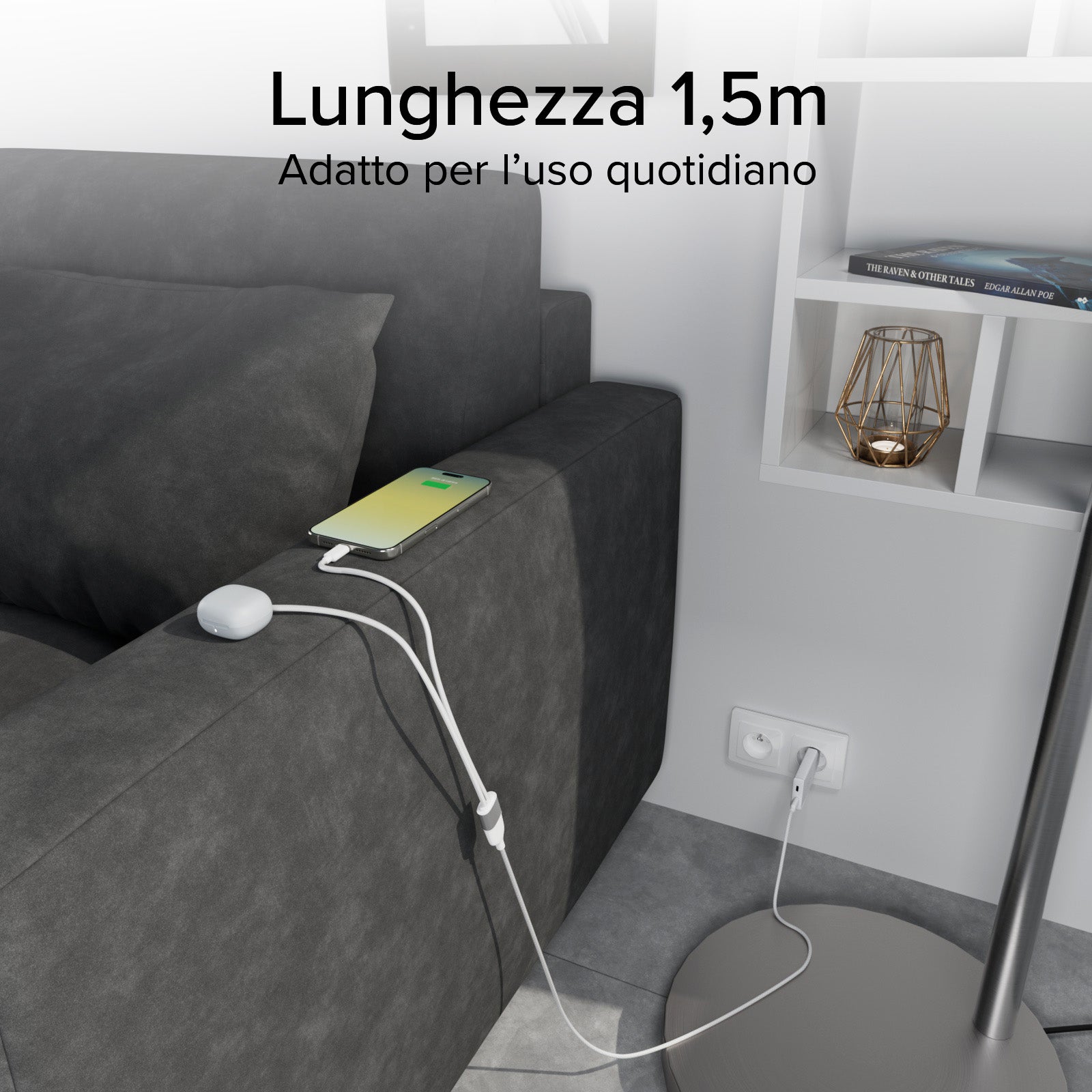Sdoppiatore USB Type-C con doppia uscita USB-C 60W
