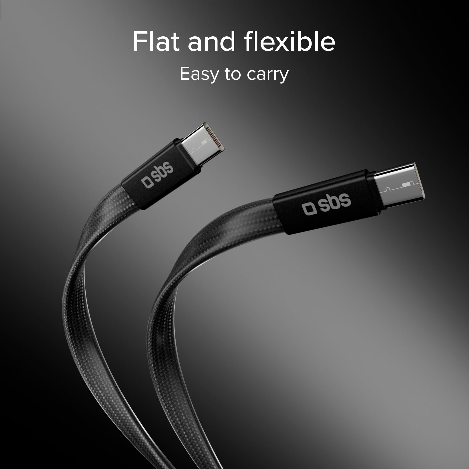 El cable de carga y datos, con conectores USB-C 2.0, 1 m