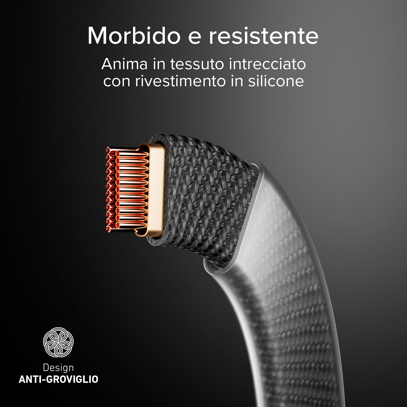 El cable de carga y datos, con conectores USB-C 2.0, 1 m