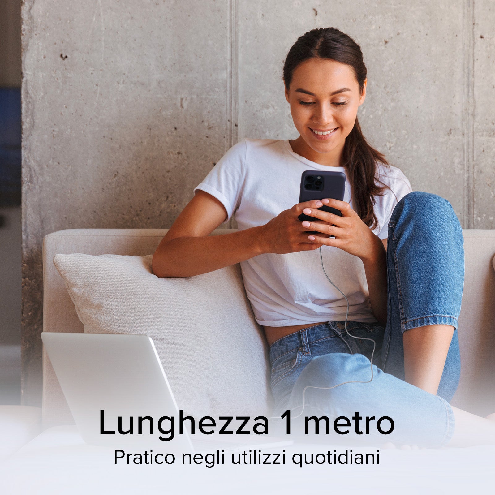Cavo USB-C - USB-C con finitura magnetica, 1 metro